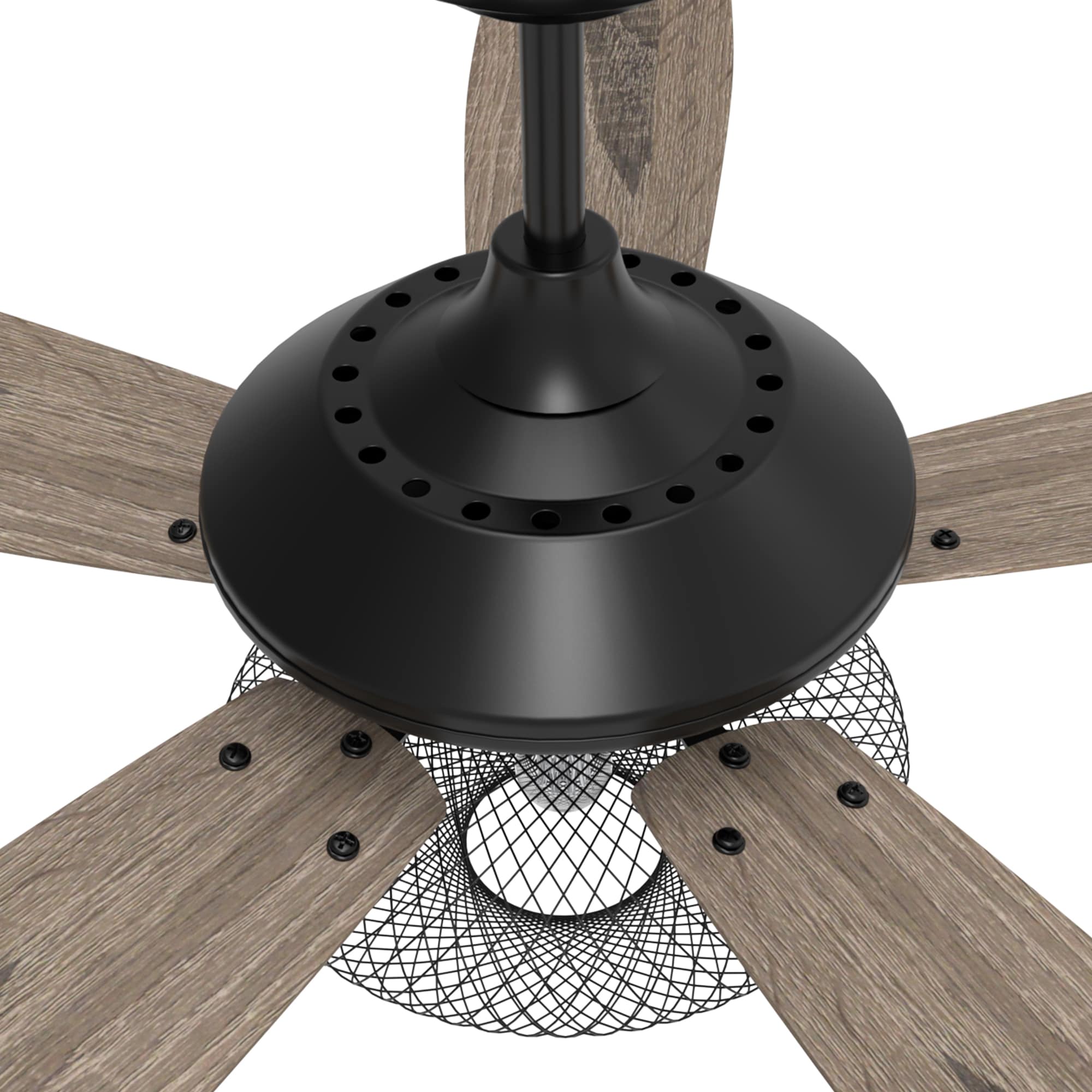 CARRO USA Keller 56-in Black with Wooden Blades Indoor Ceiling Fan and ...