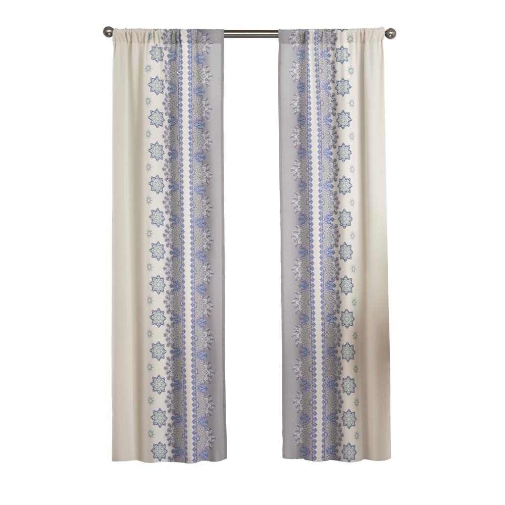Pairs To Go 16004056X095BLU 95-in Blue Polyester Light Filtering Rod Pocket Curtain Panel Pair