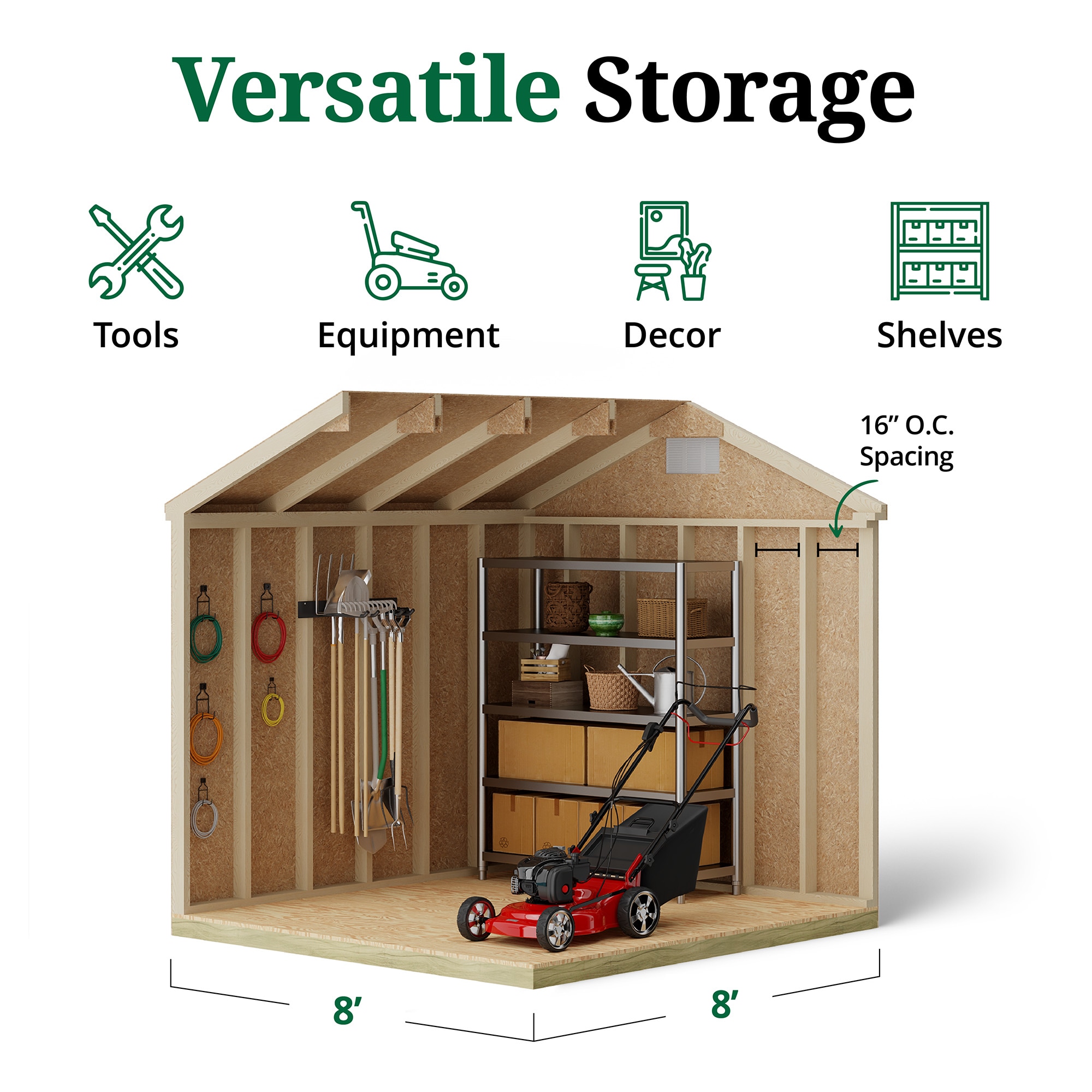 Little Cottage Co 8X8 CWS-PC Wood-Storage-Buildings - View #5