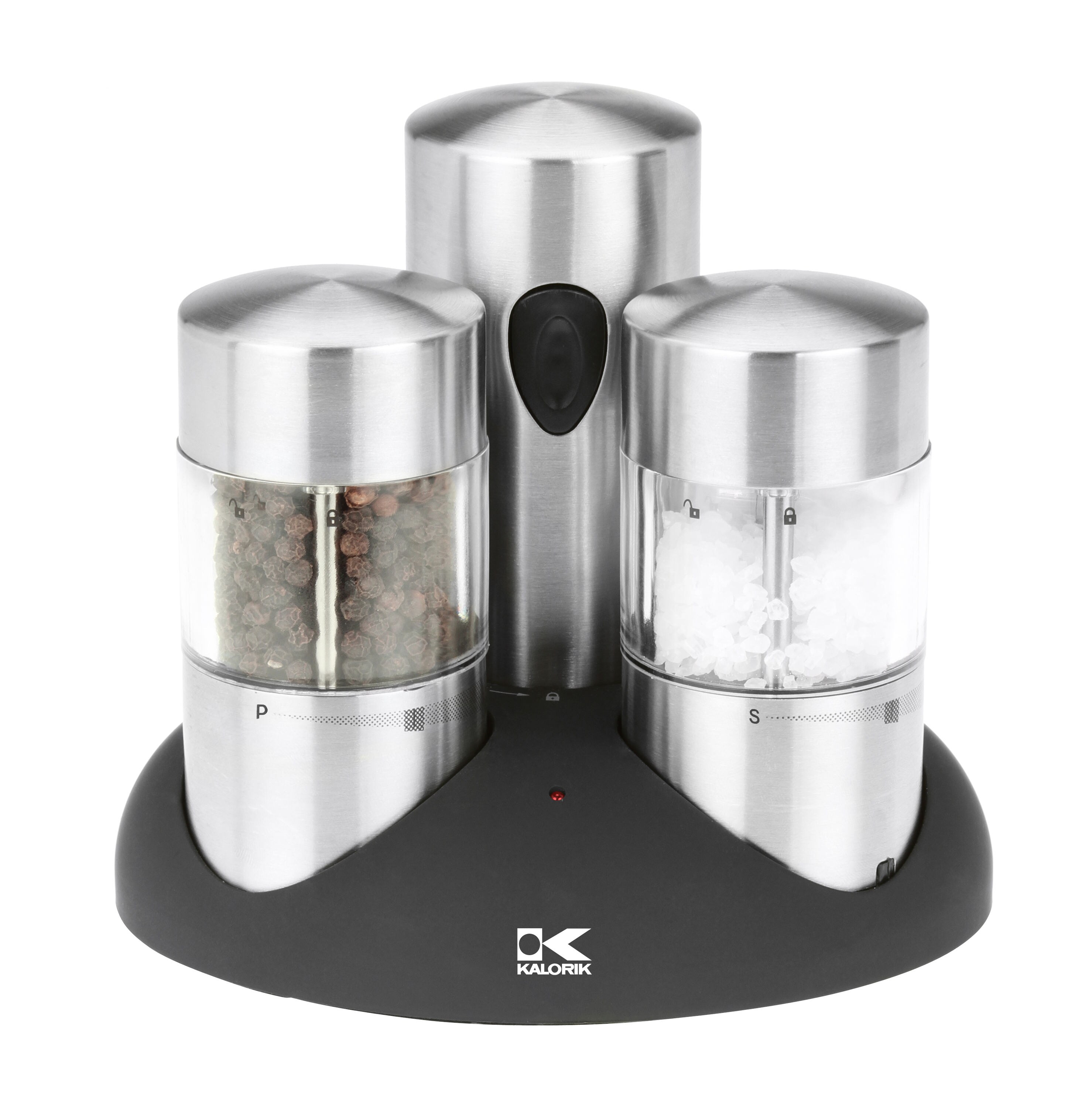 Kalorik Pewter Rechargeable Gravity Salt and Pepper Mill