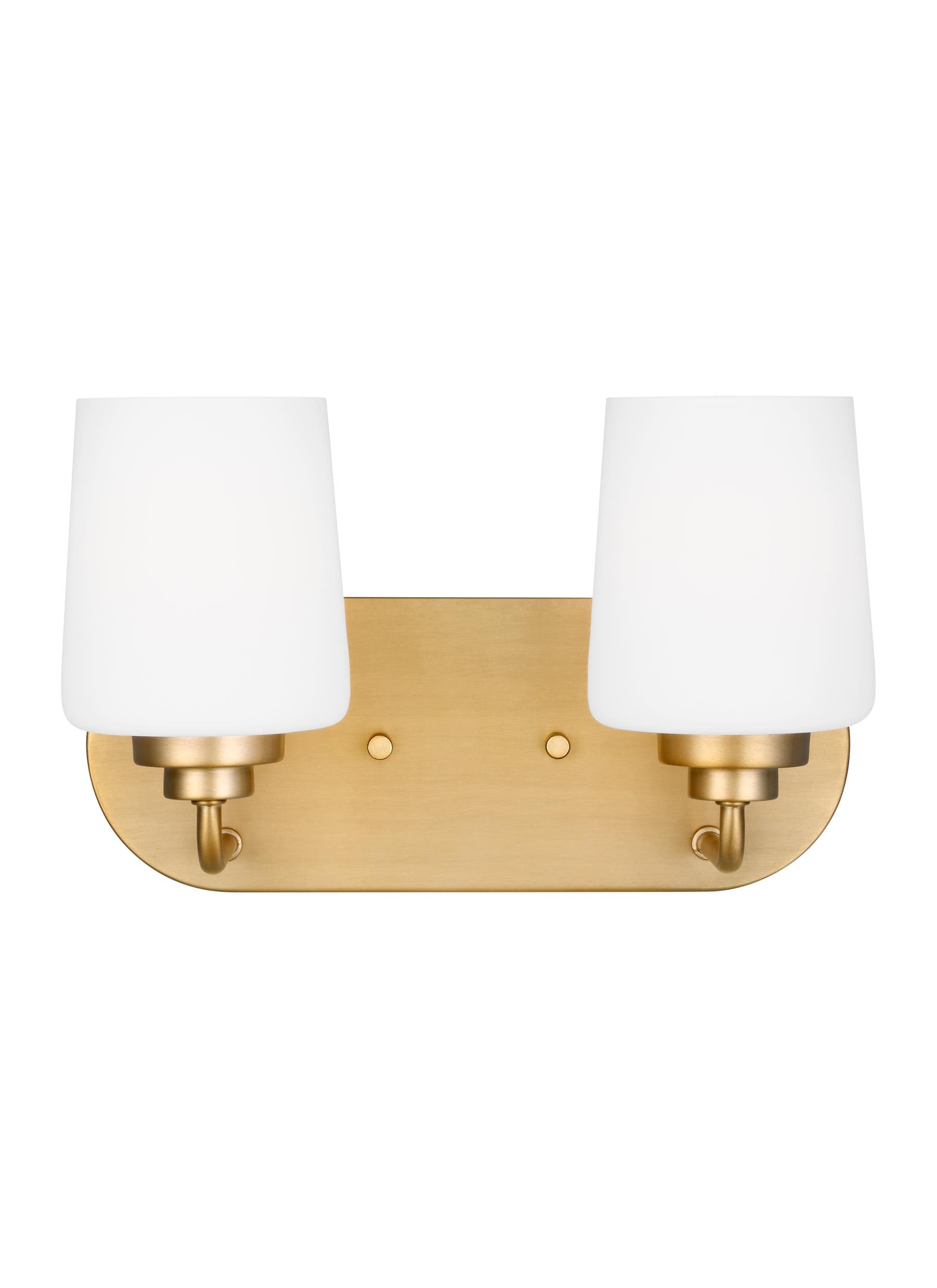 Generation Lighting 4402802EN3-848 Windom 12-in 2 -Light Satin Brass Traditional Vanity light