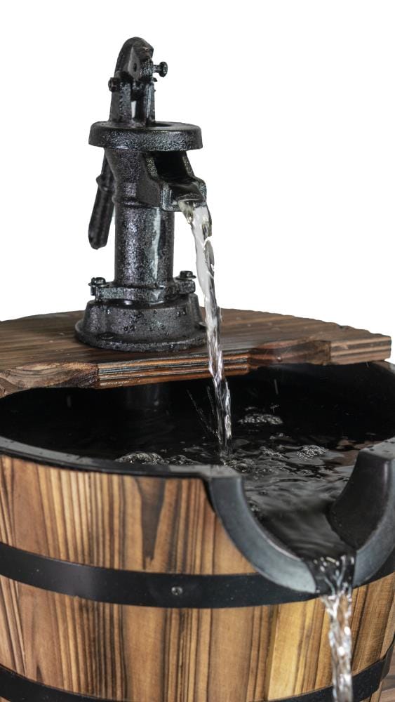 Patio Premier 24 In H Wood Water Tiered Outdoor Fountain Pump Included   14028597 