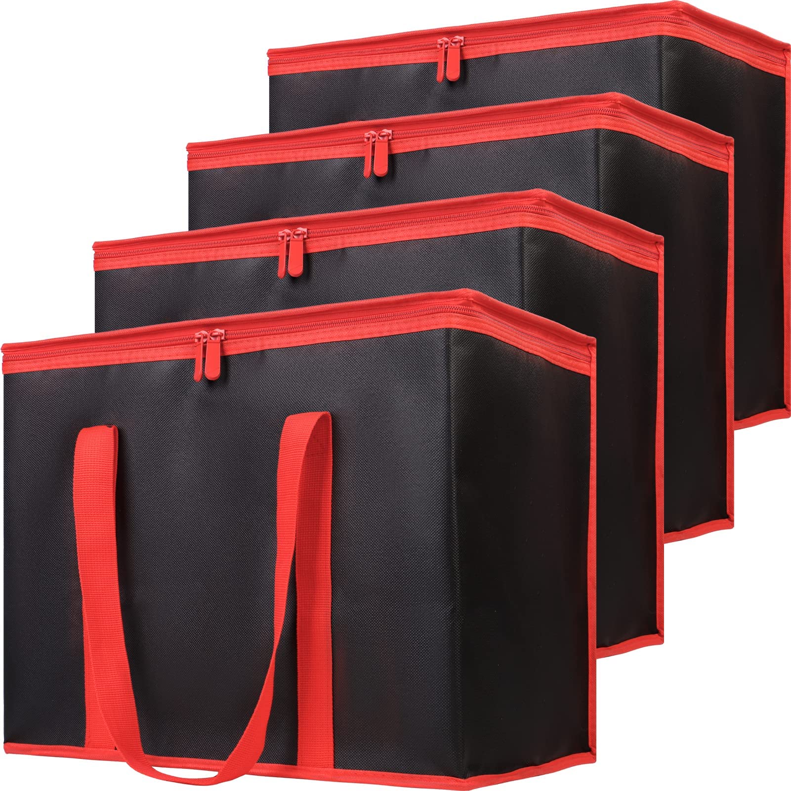 CYIKE 4 pack insulated reusable grocery shopping bags extra large black ...