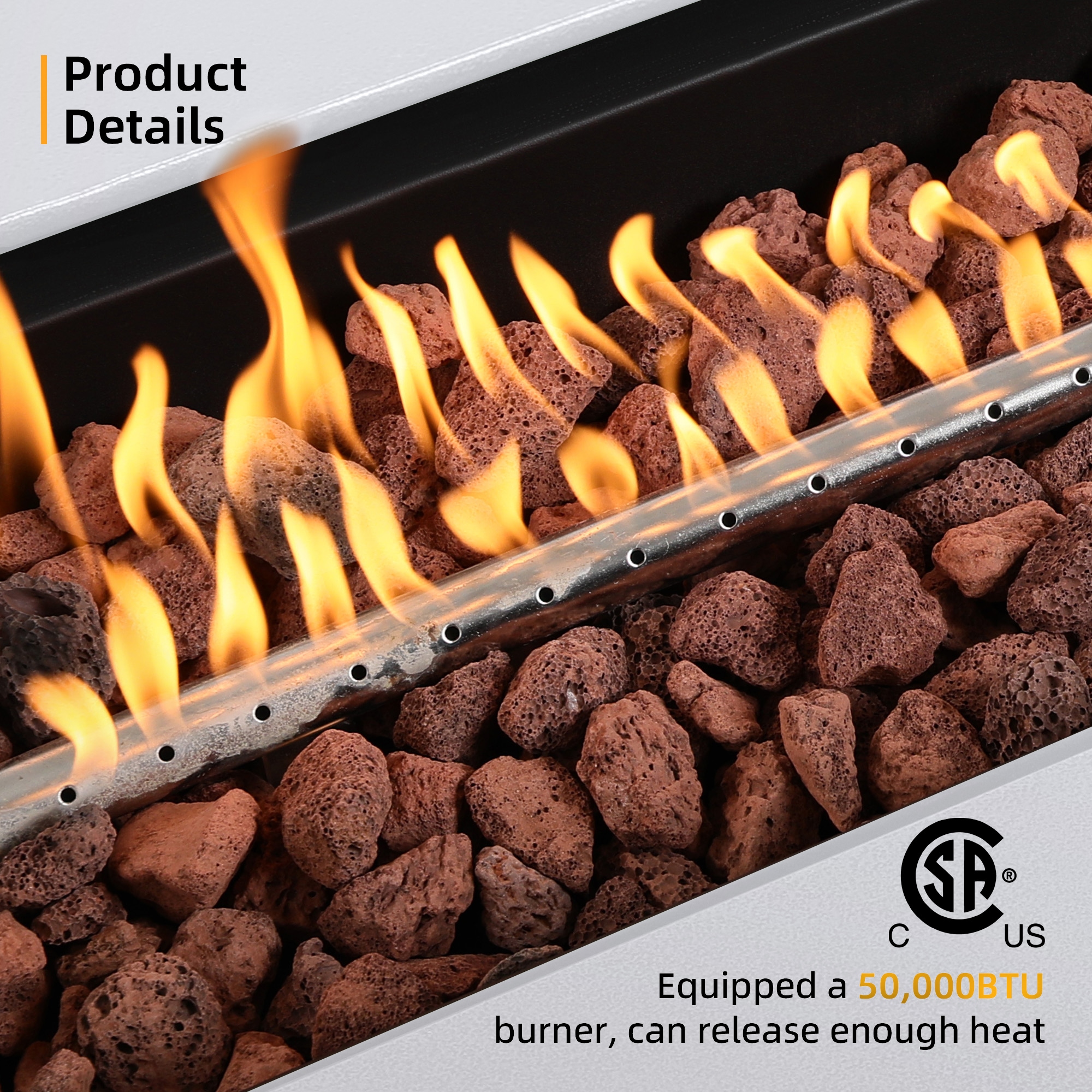 UPHA PL-42TPCFX-WH-K Outdoor-Gas-Firepits - View #8