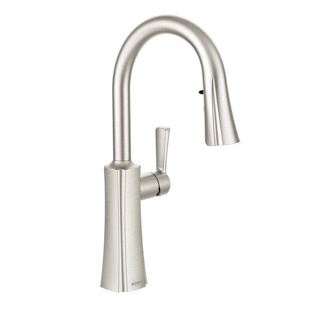 Moen S72608SRS Etch Spot Resist Stainless Single Handle Pull-down Kitchen Faucet with Sprayer