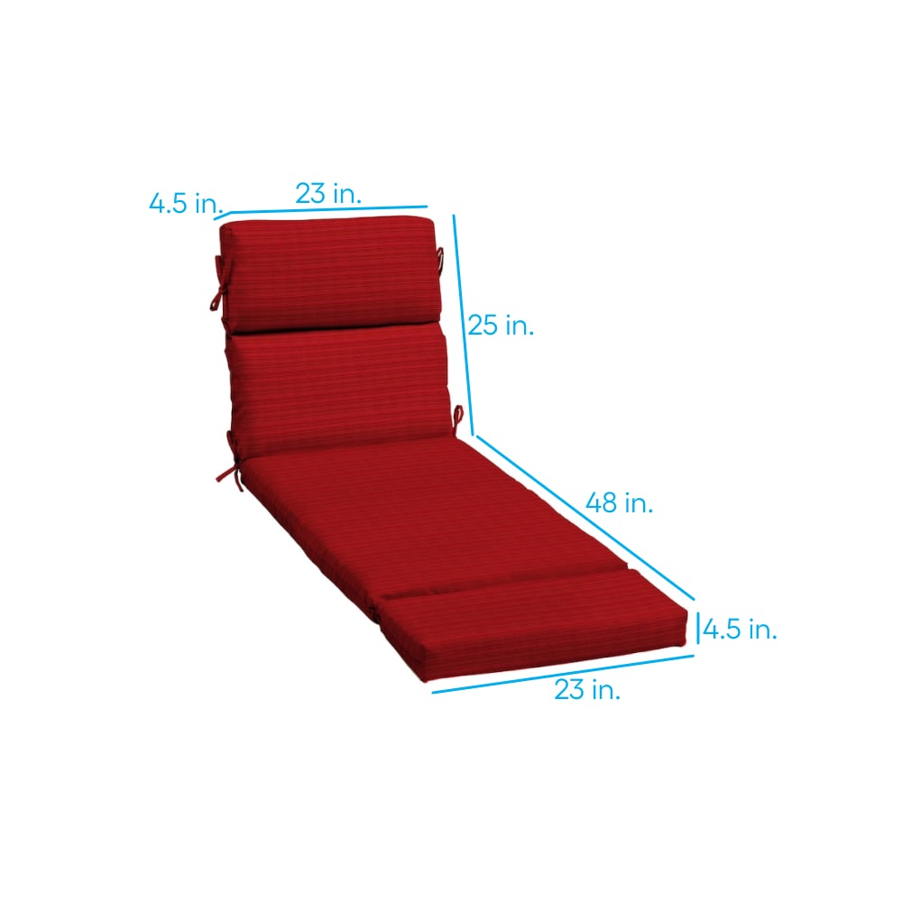 allen roth 48 in x 23 in Ribbon Red Patio Chaise Lounge Chair Cushion FH0S592B D9C1 at Lowes