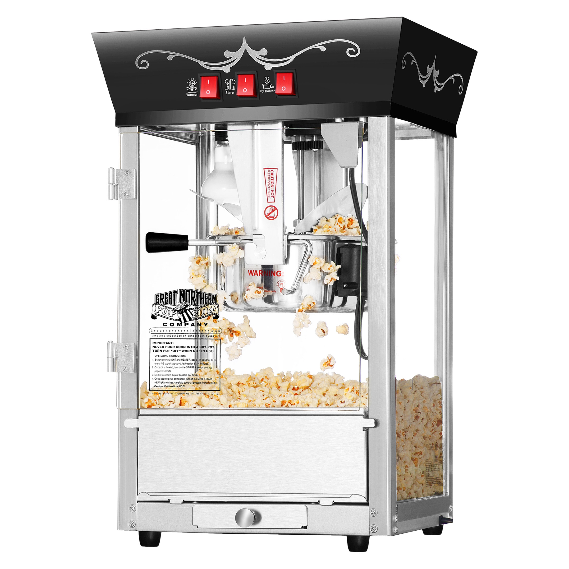 Great Northern Popcorn 569864QKY 1-Cup Black Oil Countertop Popcorn machine