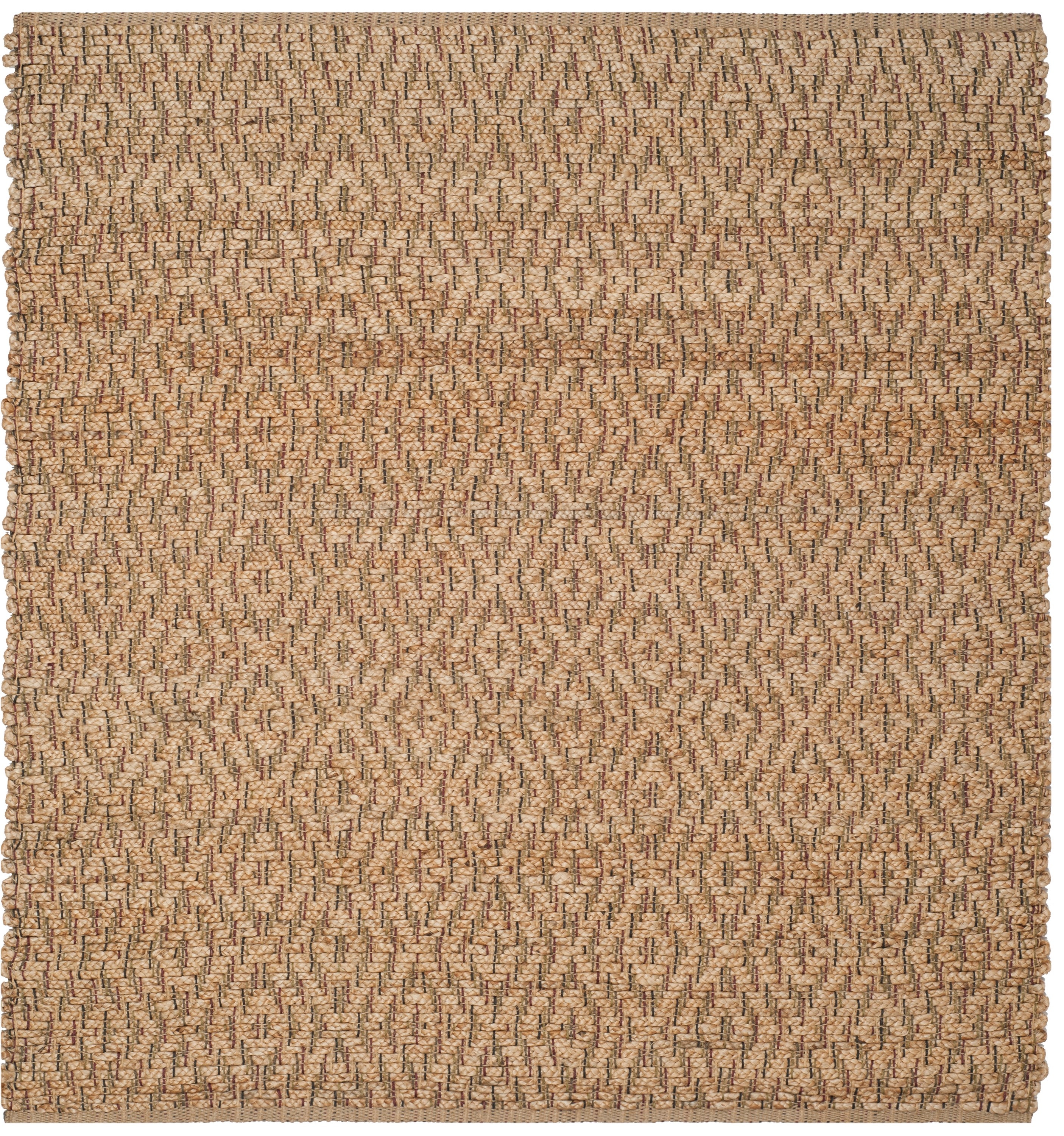 Handmade Red Jute Flat Woven Square Area Rug 6' x 6'
