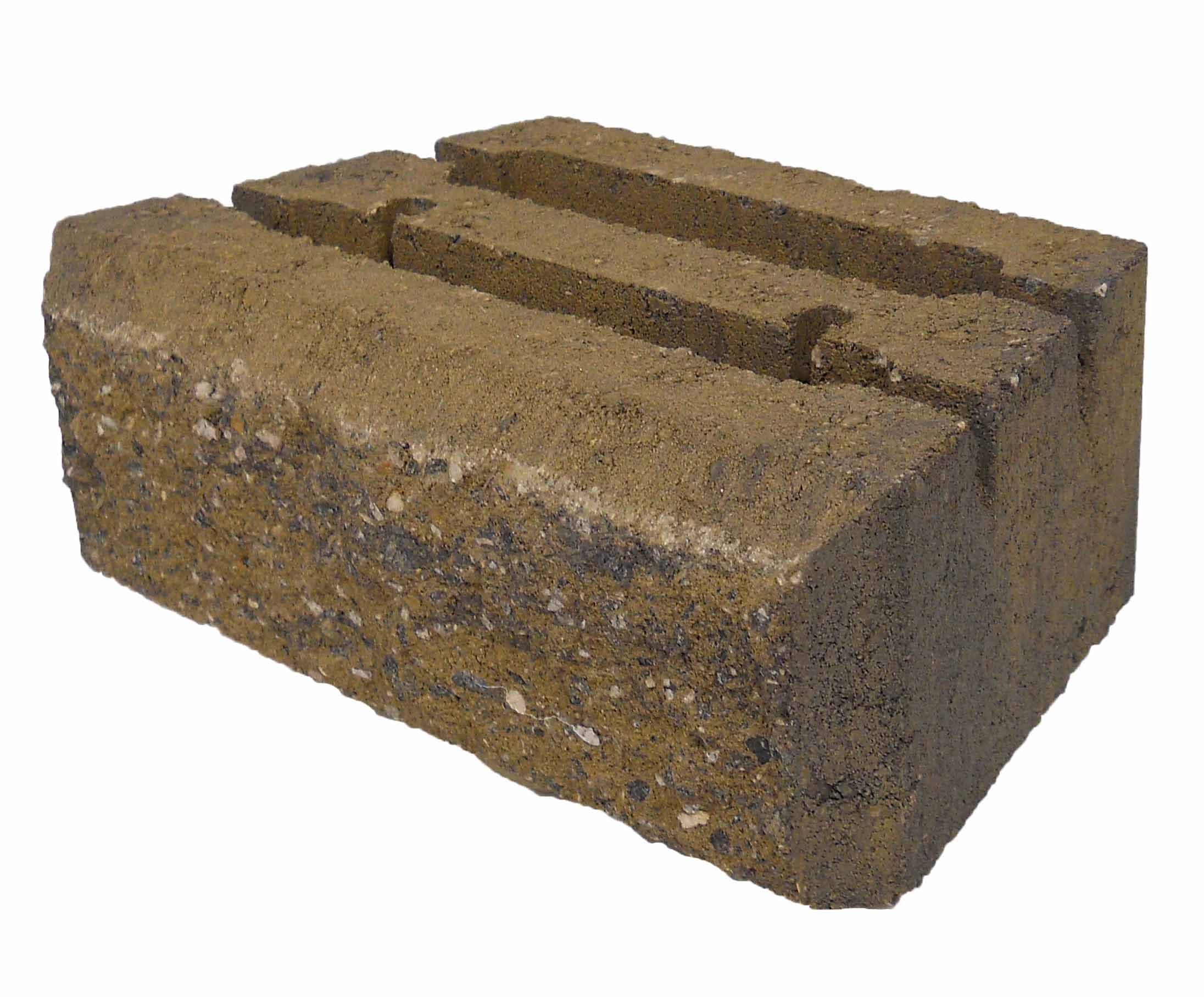 4-in H x 12-in L x 7-in D Tan/Charcoal Concrete Retaining Wall Block in Brown | - Lowe's 309181
