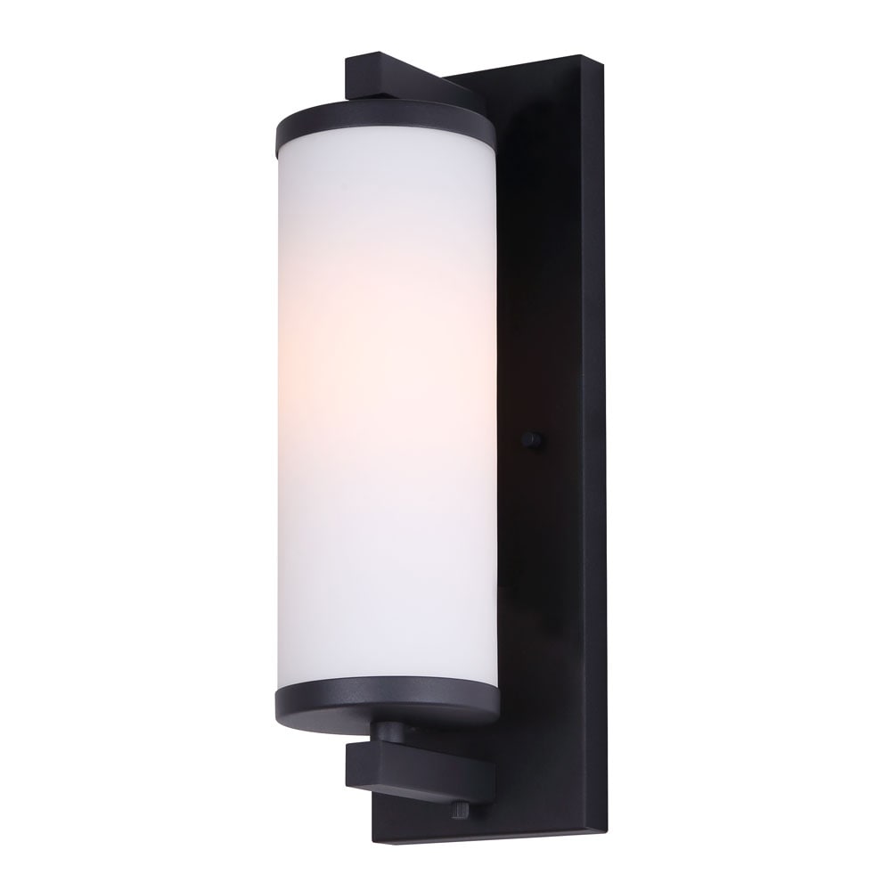 Canarm IOL600BK Seager 1 -Light 14.5-in H Matte Black Hardwired Outdoor Wall Light