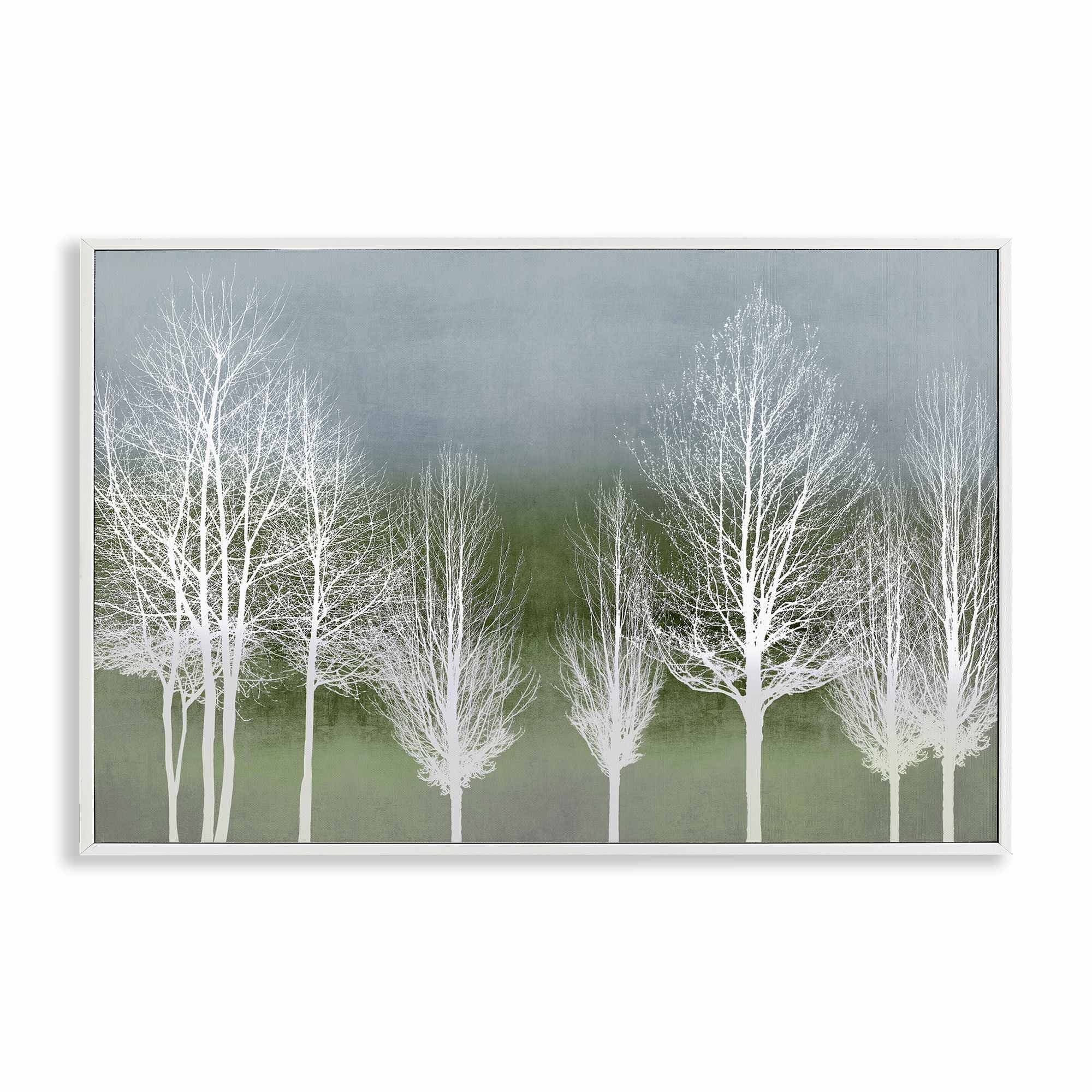 Stupell Industries BS-565-WFR-12X18 White Tree Impressions White Framed Giclee Art By Kate Bennett 18 x 12