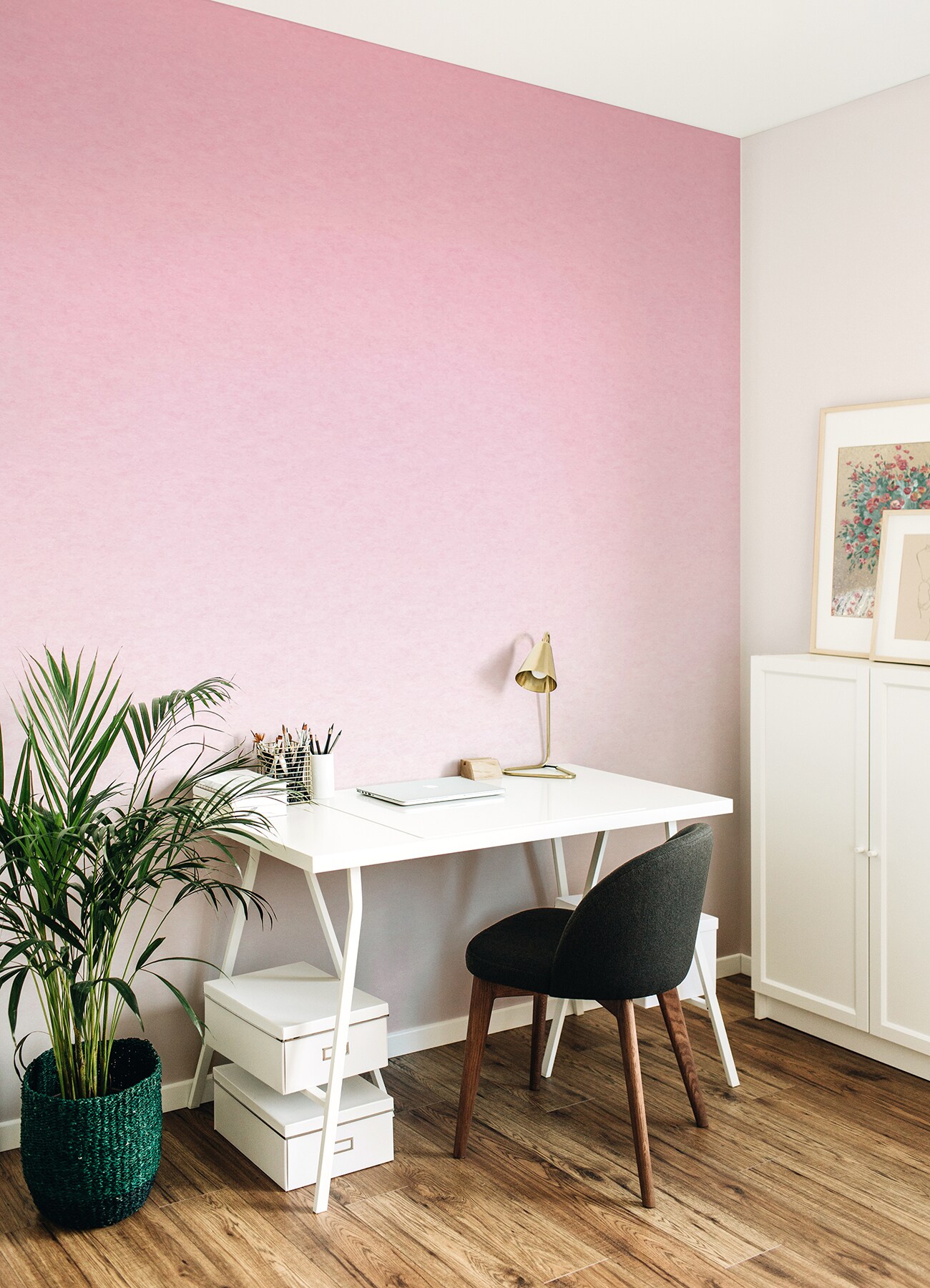 Pink Aura Ombre Peel and Stick Wall Mural