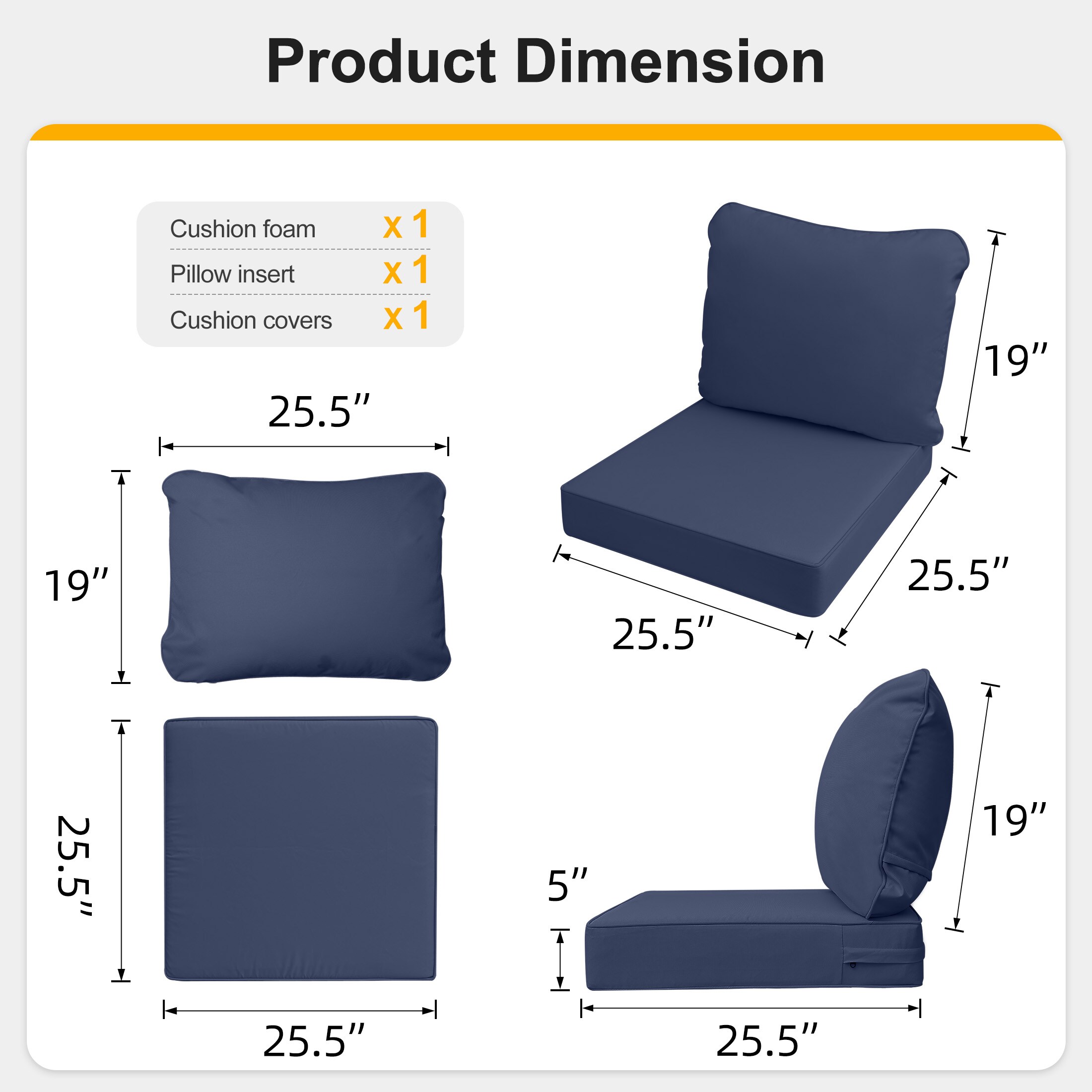AAAAAcessories LSPC-SF-255255-LAN Patio-Furniture-Cushions - View #7
