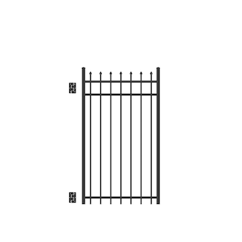 Freedom Providence 5-ft H x 3-ft W Black Aluminum Spaced Picket Pressed ...