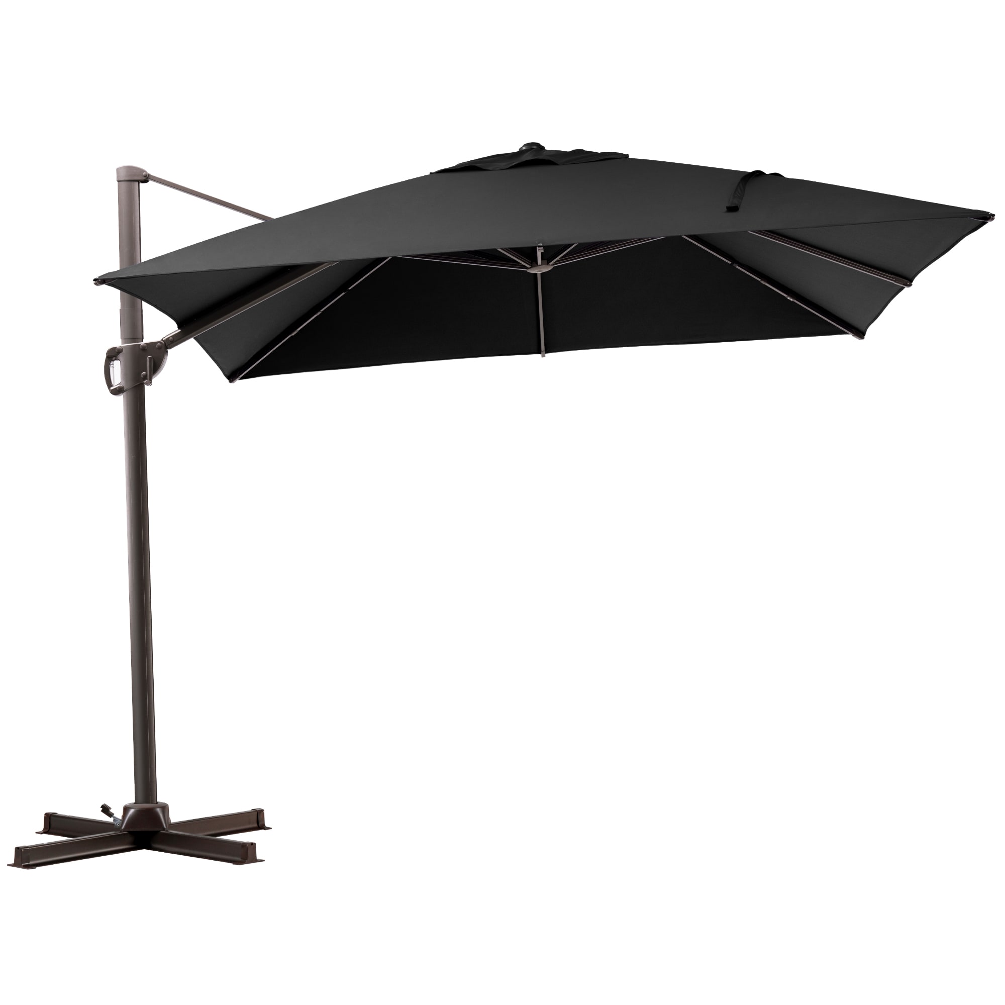 Pellebant PB-PU050BLK 10-Feet Steel Black Cantilever Patio Umbrella