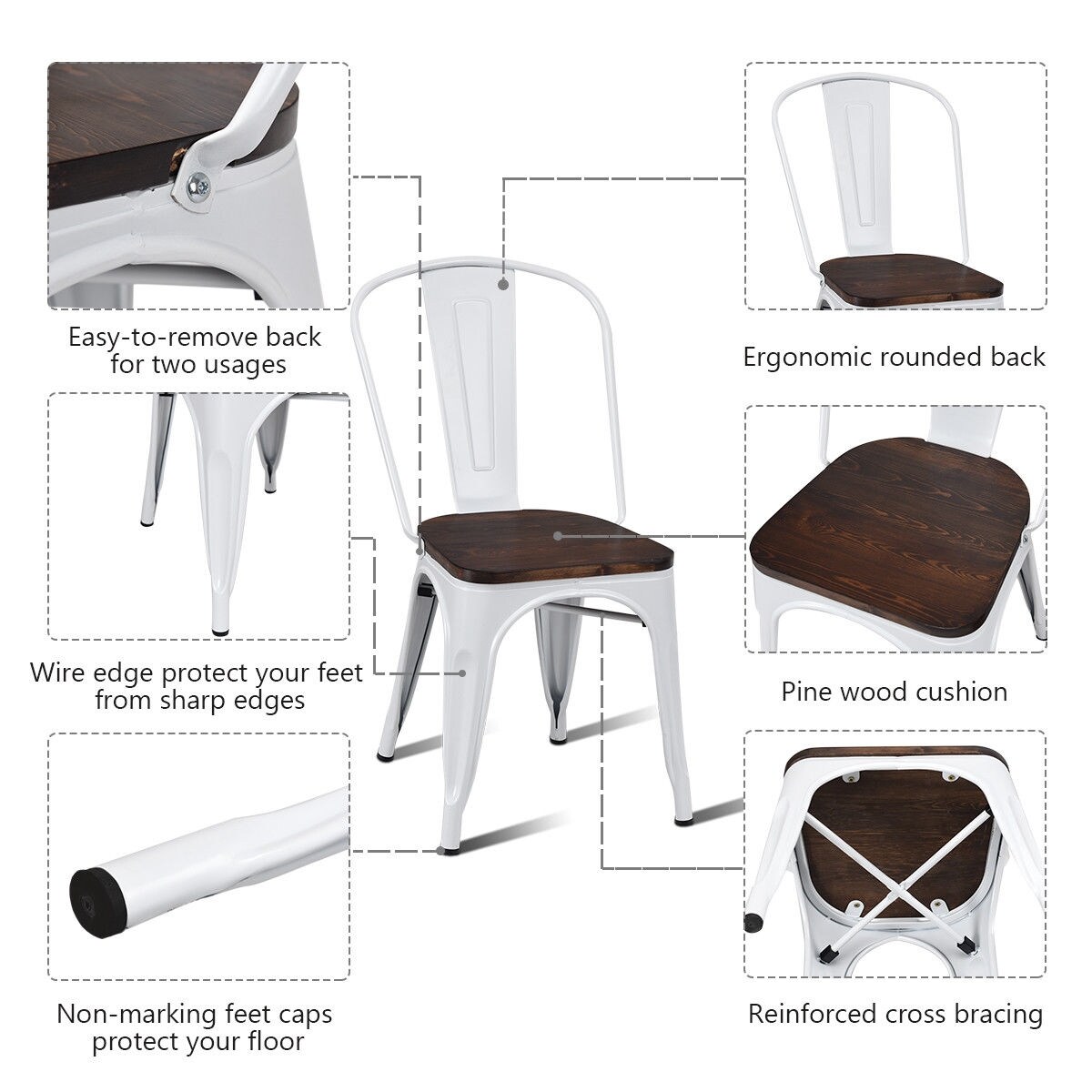 CASAINC WF-HW60716-LA Dining-Chairs - View #4