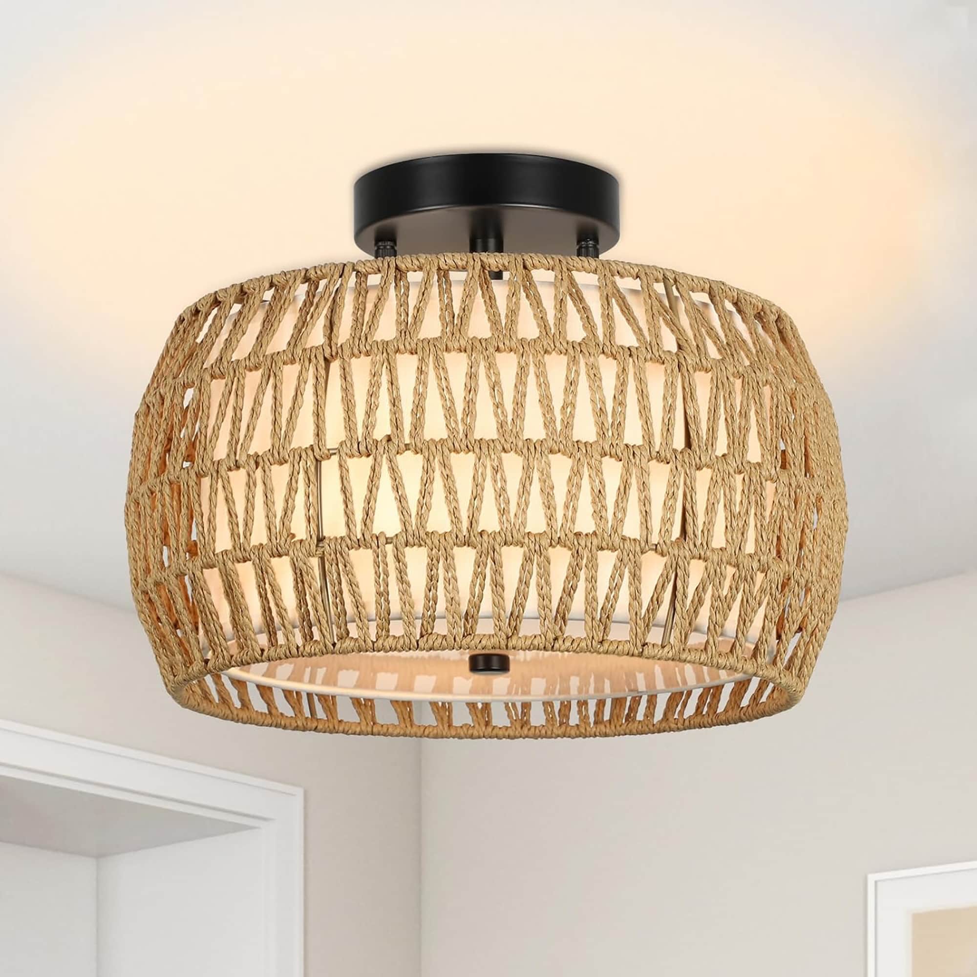 Sunrinx DD-10-CDL 1 -Light 12.6-in Brown Flush Mount Light