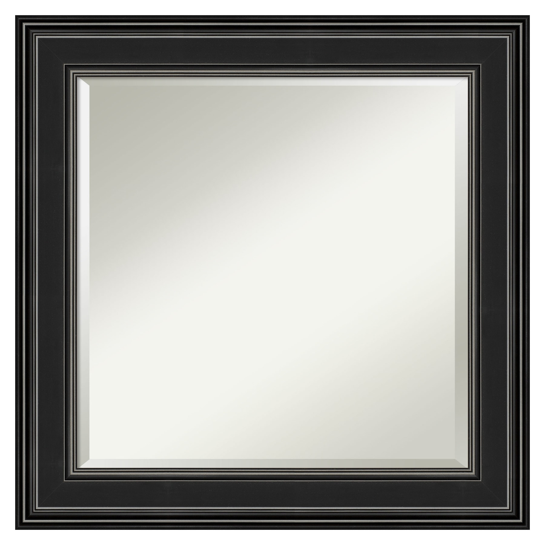 Amanti Art A17005480265 Ridge Black 25.5-Inches W x 25.5-Inches H Square Satin Black Framed Wall Mirror