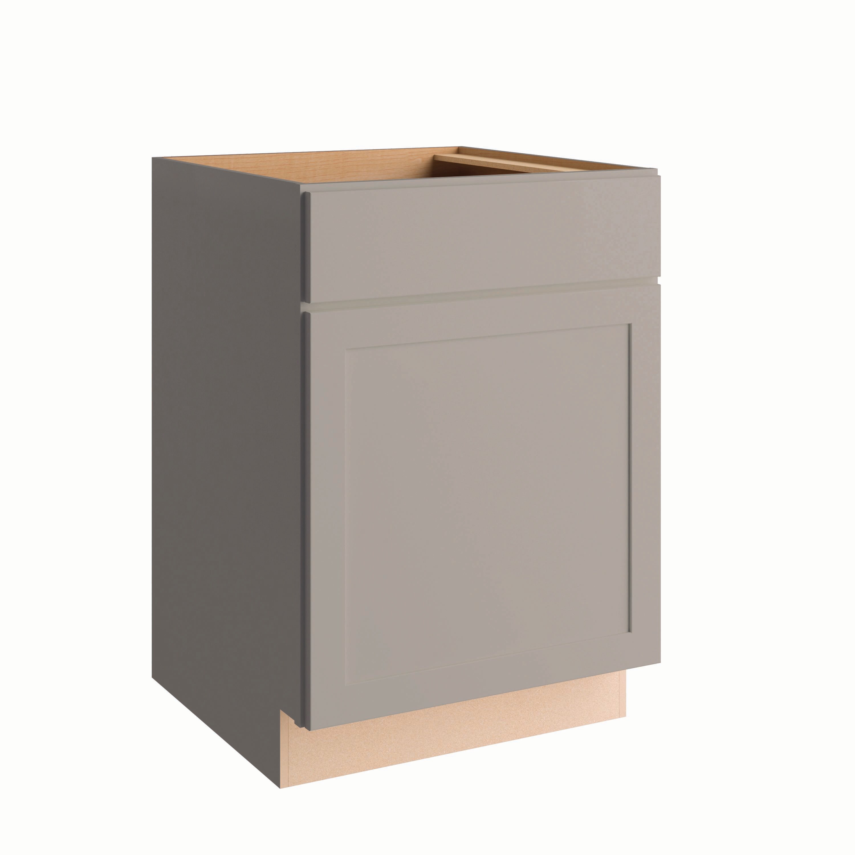 Project Source B24RG 24-in W x 34.5-in H x 24-in D Gray Base Fully assembled Cabinet (Recessed Panel Shaker)