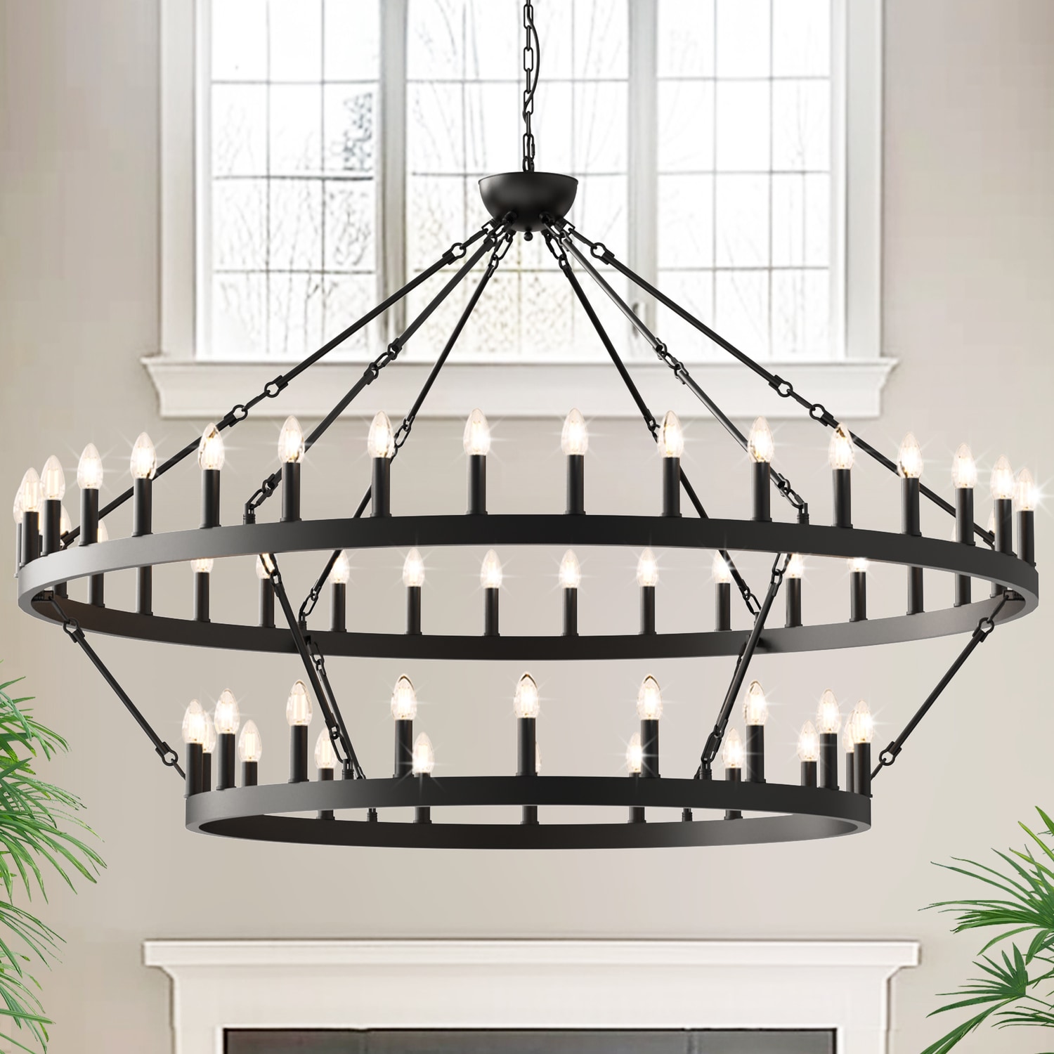 YANSUN 54 -Light Matte Black Metal Chandelier