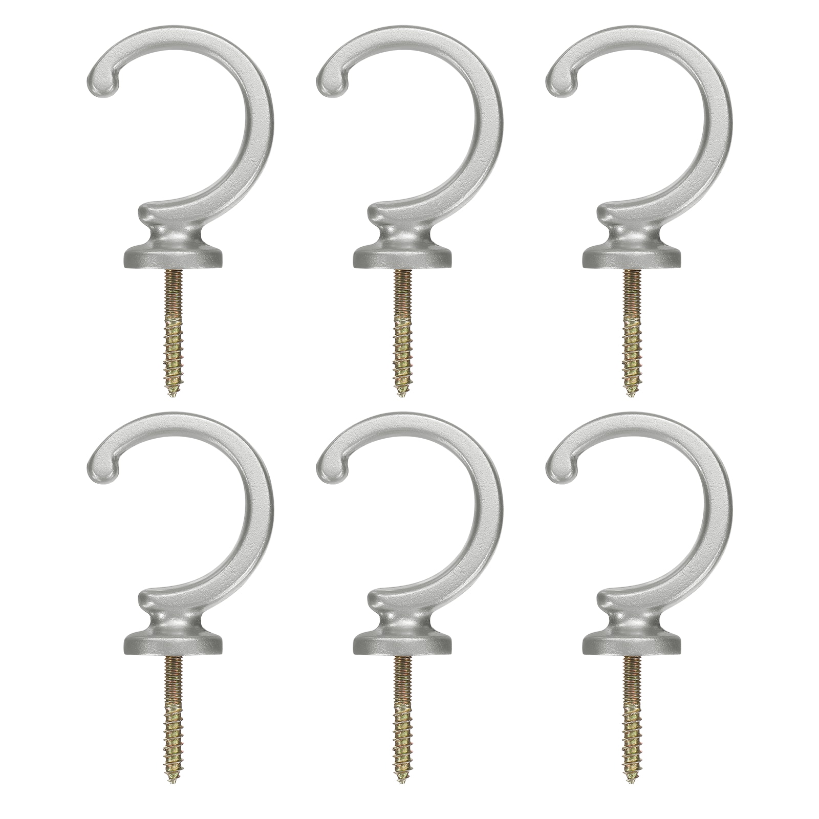 Unique Bargains - 6pcs Curtain Holdbacks Wall Mounted Drapery Tiebacks Hooks Zinc Alloy Decorativ...