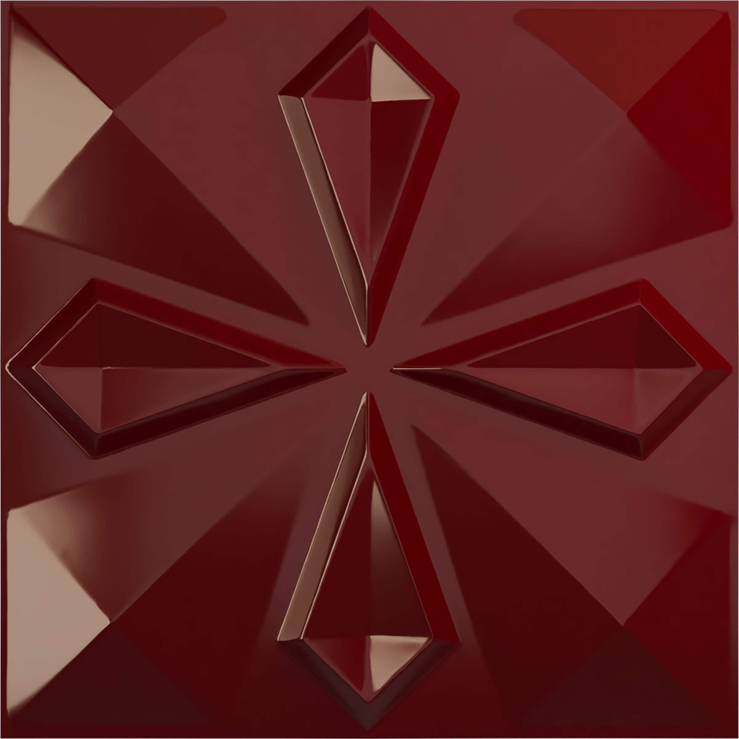 Ekena Millwork WP20X20NKHML-CASE-12 19-5/8-in x 19-5/8-in Embossed Paintable/Stainable Red PVC Wall Panel ( 12 -Pack, Covers
