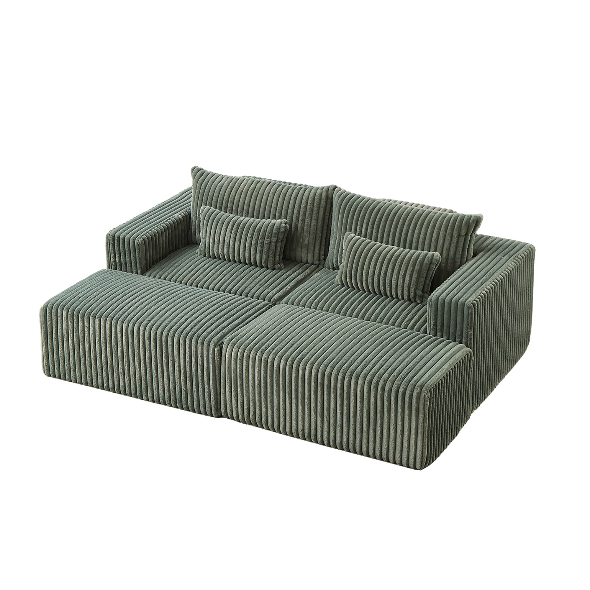 SINOFURN SYA020370GN 87-in Modern Green 2 -seater Reclining Loveseat