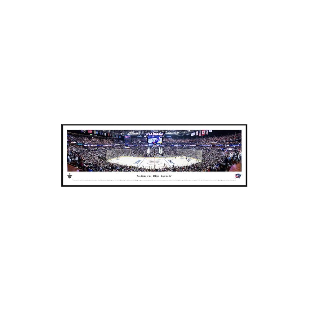 Blakeway Panoramas NHLBJAC5F Columbus Blue Jackets James Blakeway Black Metal Framed 13.75-in H x 40.25-in W Sports Paper Print
