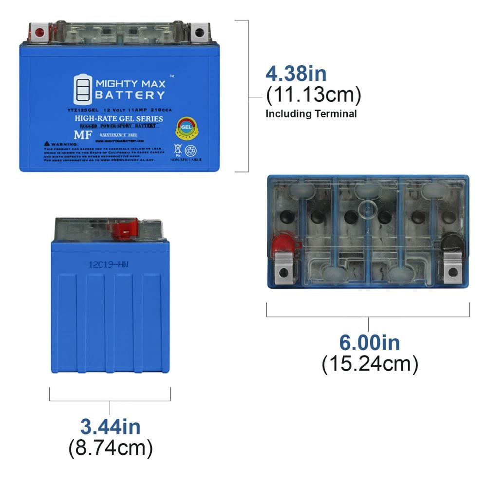Mighty Max Battery YTZ12SGEL27 Power-Equipment-Batteries - View #4