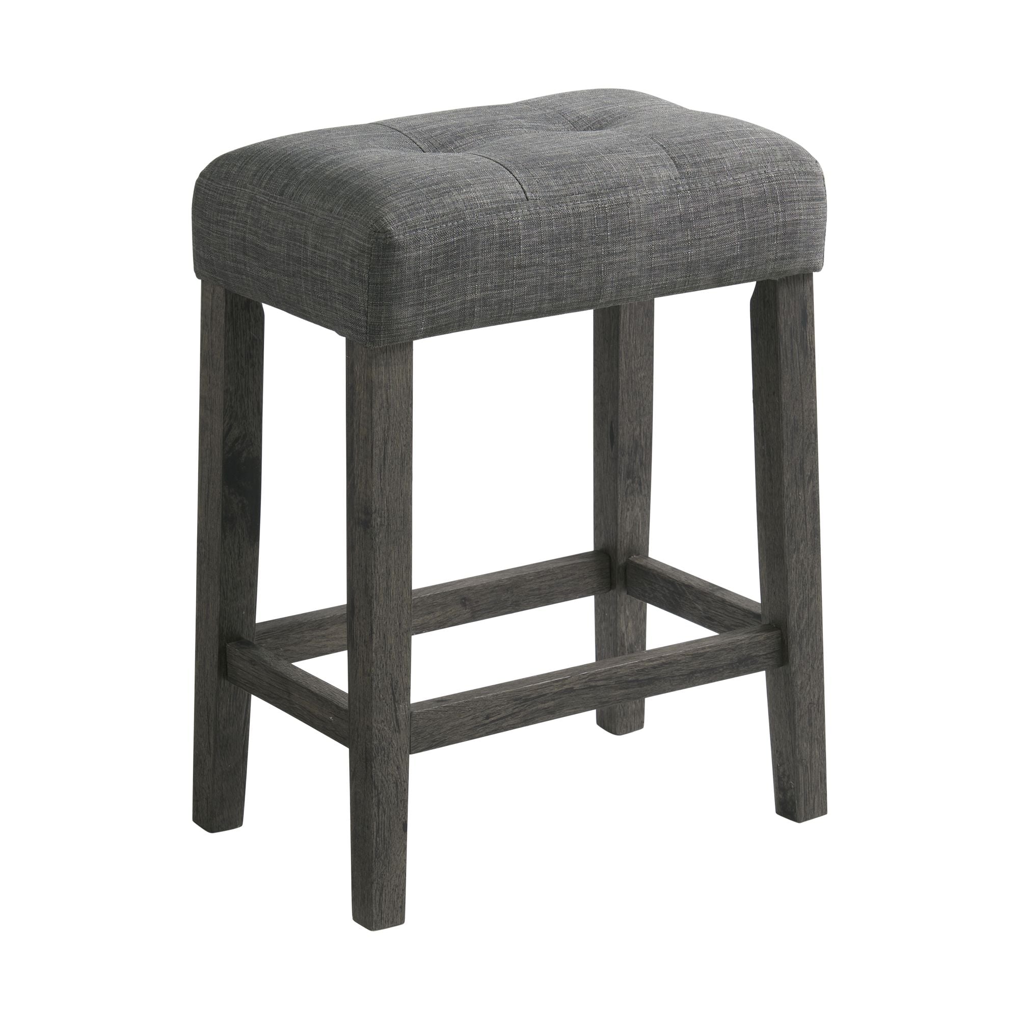 Charcoal Gray Wood Bar Table Set with 4 Upholstered Stools
