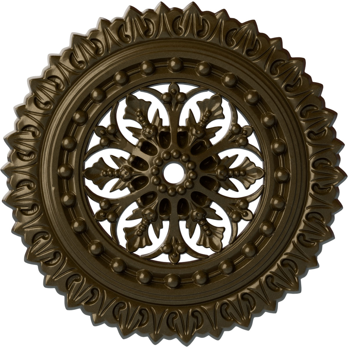 Ekena Millwork CM18SKBRS Sellek 18.5-in W x 18.5-in L Painted Brass Polyurethane Whole Ceiling Medallion