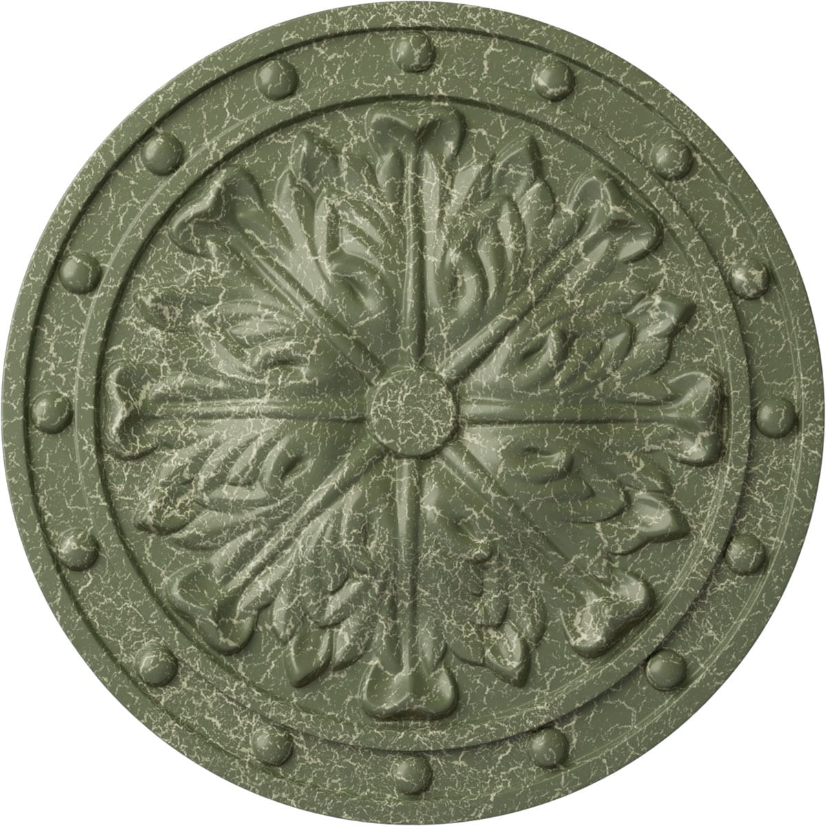 Ekena Millwork CM20FOAGC Foster Acanthus Leaf 20.5-in W x 20.5-in L Painted Athenian Green Crackle Polyurethane Whole Ceiling Medallion