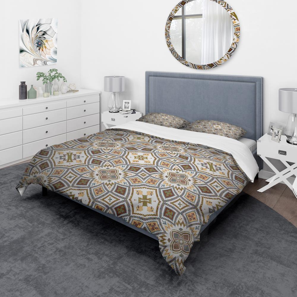Designart BED19109-T 3 -Piece White Twin Duvet cover Set
