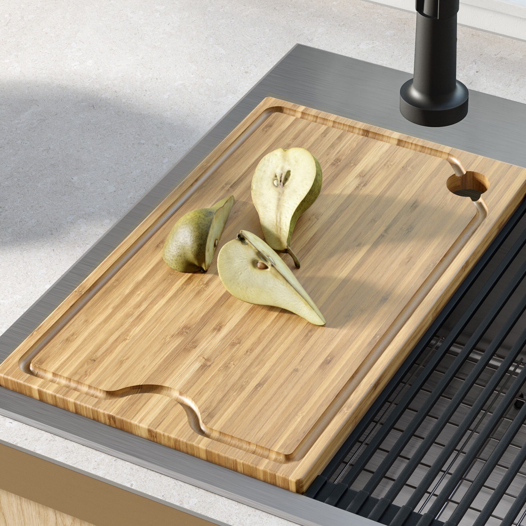 Kraus Kore 16.75-in L x 12-in W Wood Cutting Board in the Cutting Boards  department at