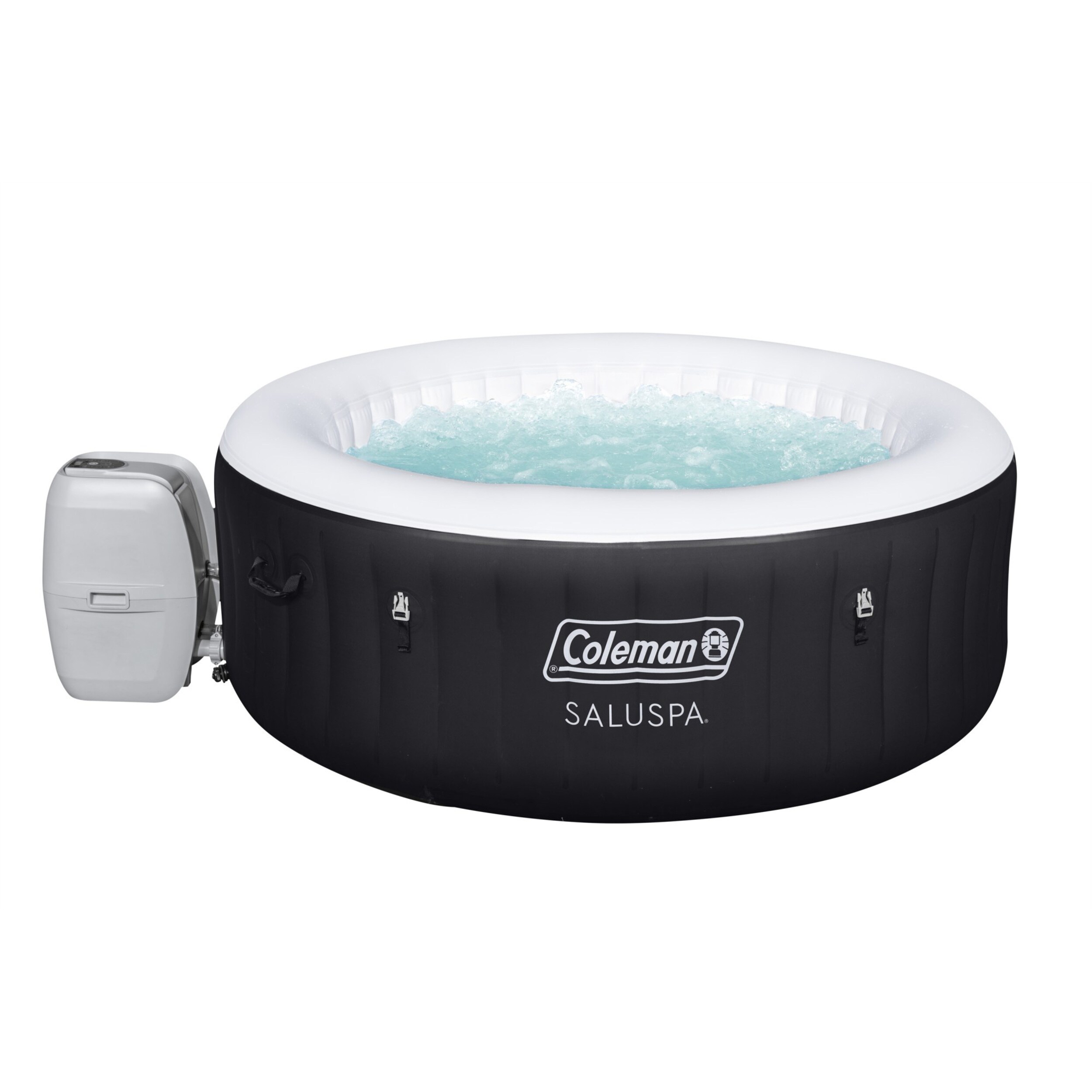 Coleman Black and White Inflatable Round 4-Person Hot Tub with AirJets