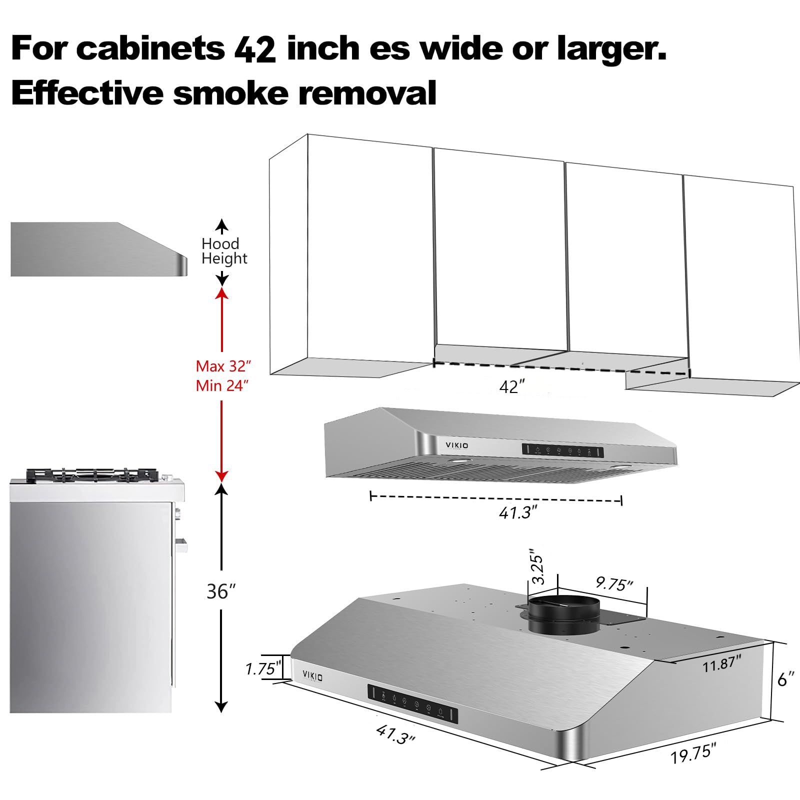 VIKIO IKC01-42 Undercabinet-Range-Hoods - View #12