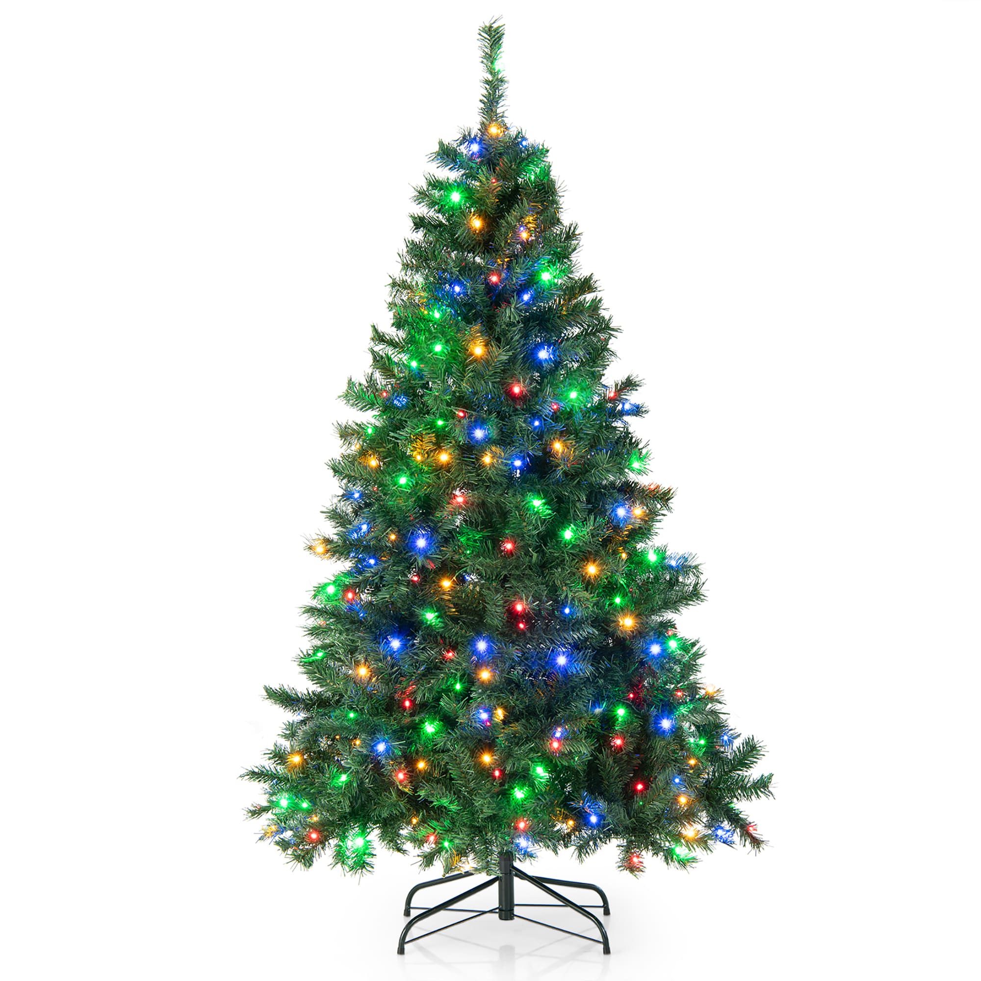 Goplus 6-ft Pre-lit Artificial Christmas Tree with LED Lights in the ...