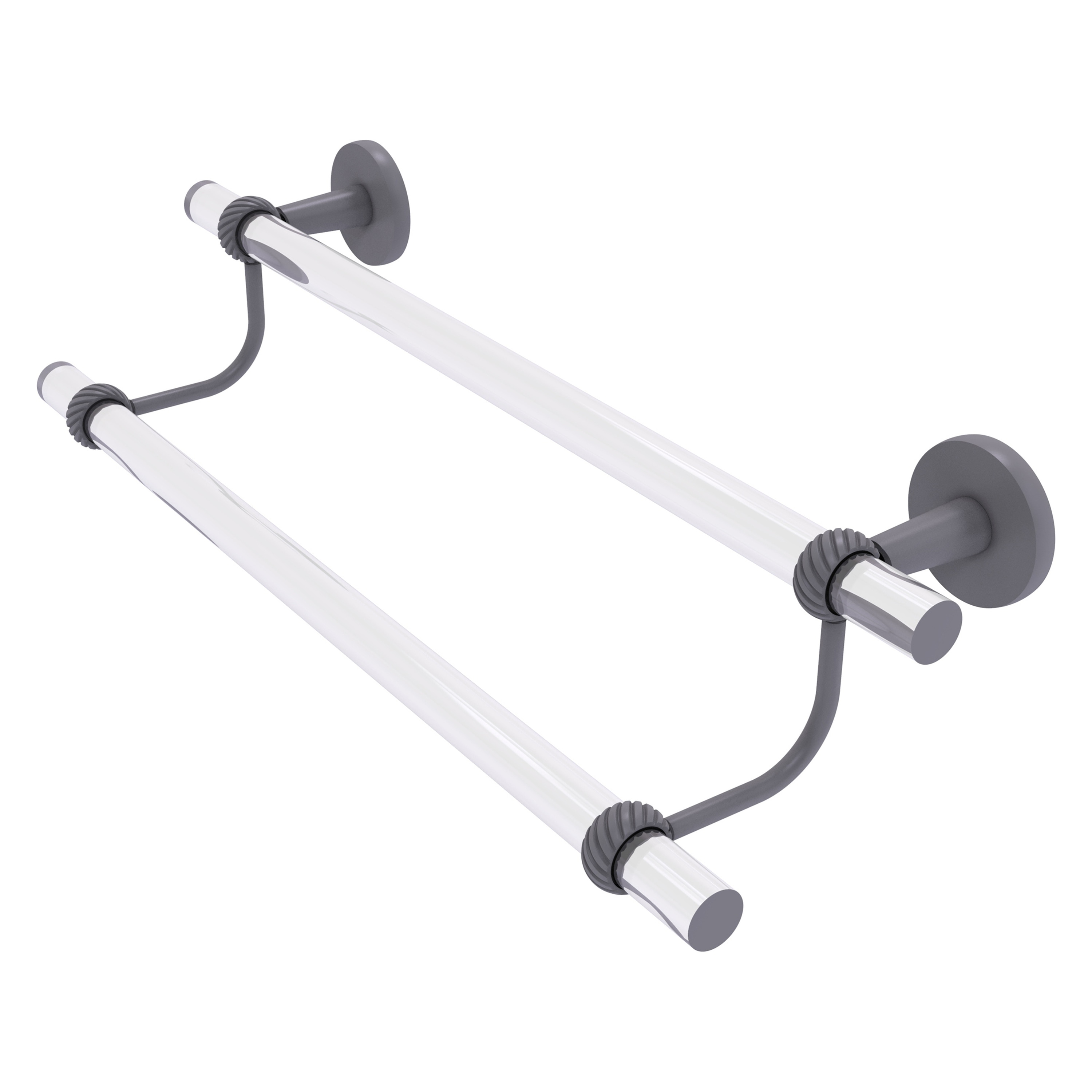 Allied Brass CV-72T-36-GYM Clearview 36-in double Matte Gray Wall mount Double Towel Bar