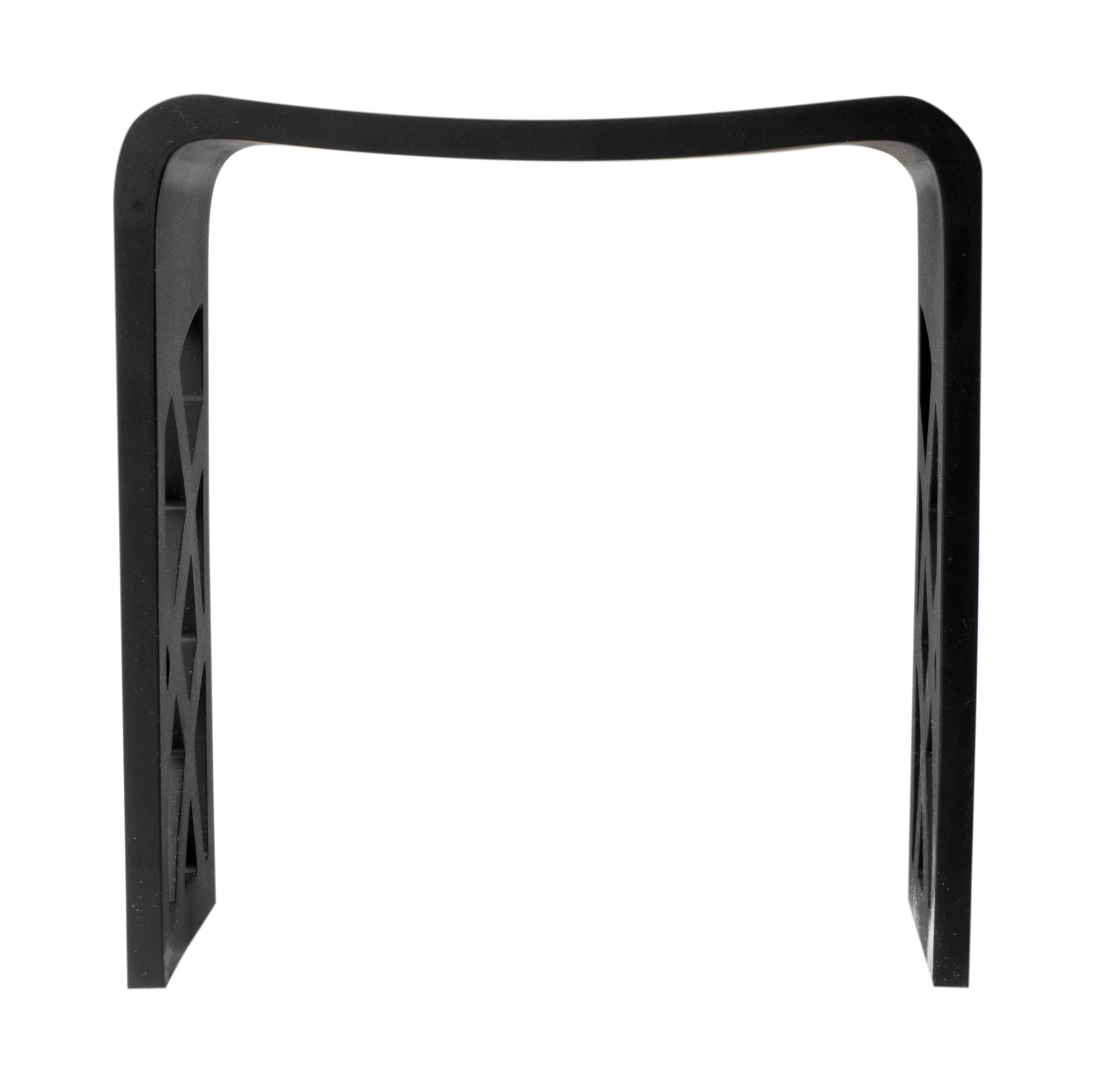 16.5'' Black Matte Solid Surface Resin Shower Stool