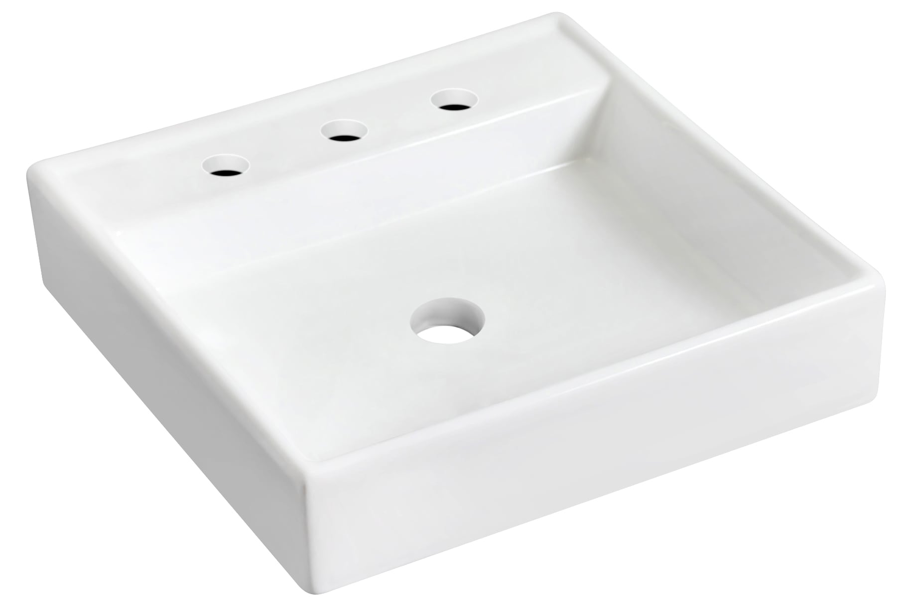 American Imaginations 17.5-in. W Wall Mount White Vessel Set for 1 Hole Right Faucet