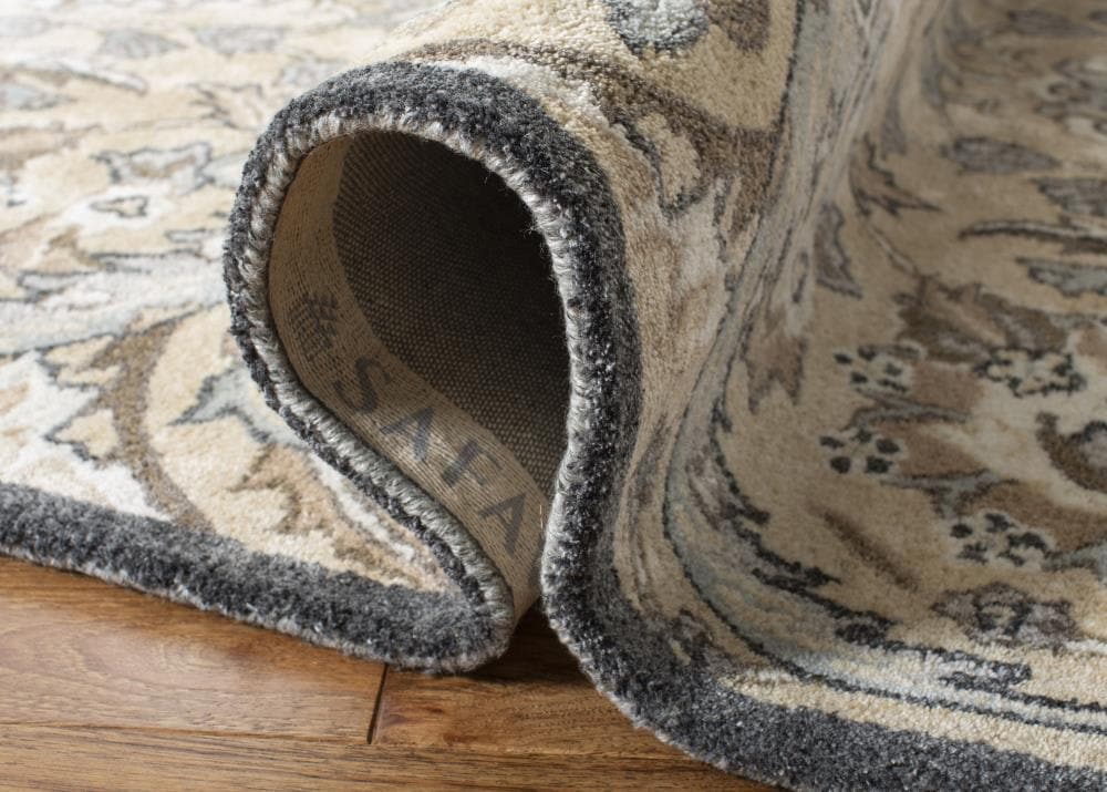 Beige and Multi 4' x 6' Hand-Tufted Wool Area Rug