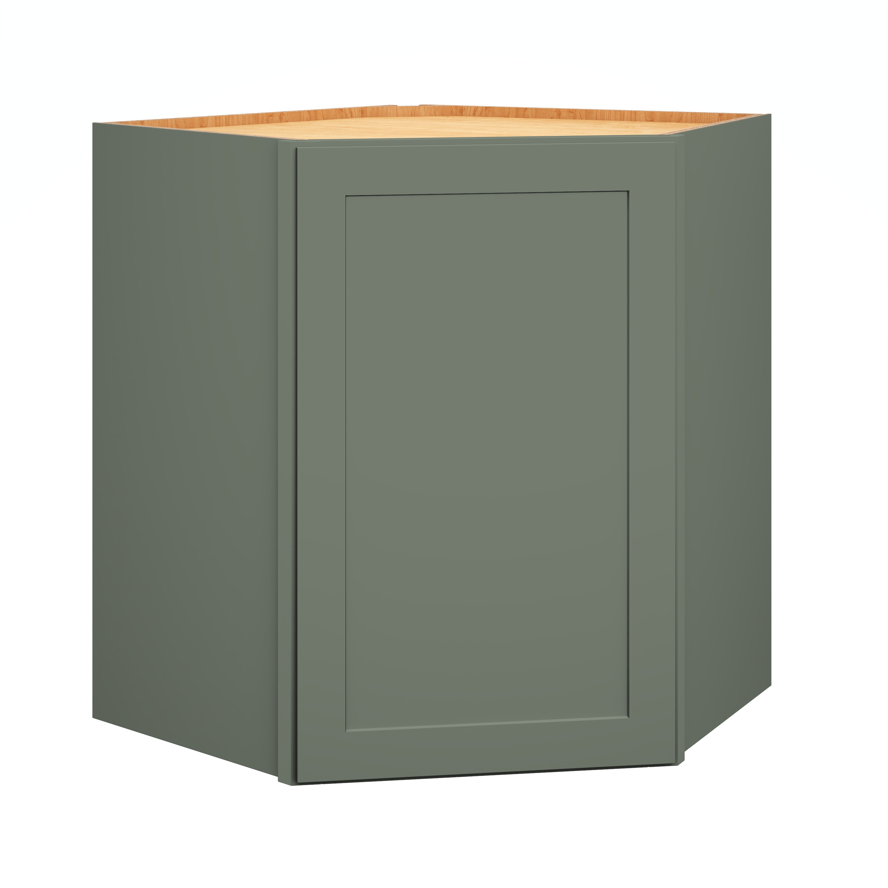 Diamond Express 61H-DW302424R Jamestown 24-in W x 30-in H x 24-in D Retreat Green Diagonal Corner wall Fully assembled Plywood Cabinet (Recessed Panel Shaker)