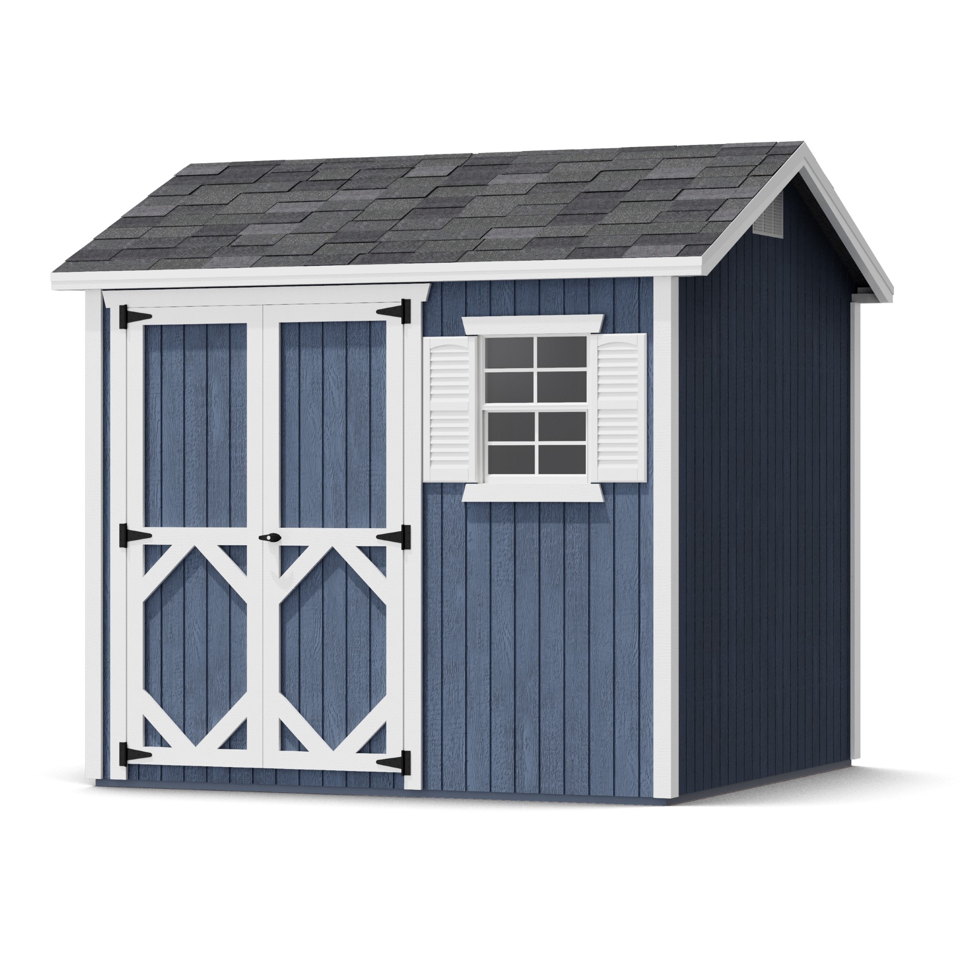 Little Cottage Co 8X8 CWS-PC Classic Workshop 8-ft x 8-ft Gable Style Wood Outdoor Storage Shed with 1 Windows 2 Doors