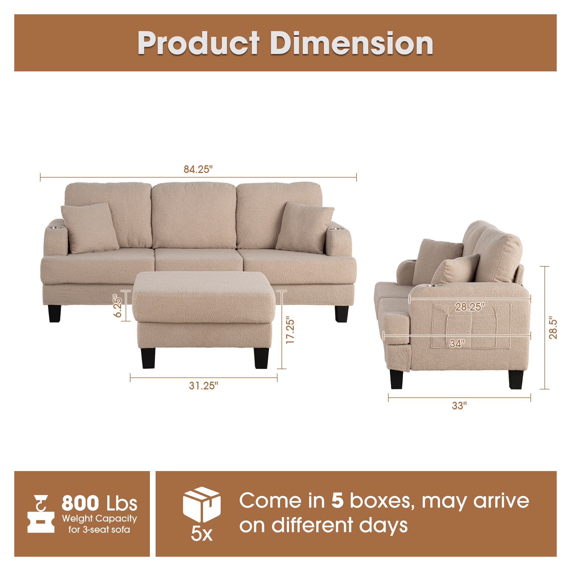 IHOMEadore MDSL6936BG Sofas-Loveseats - View #7