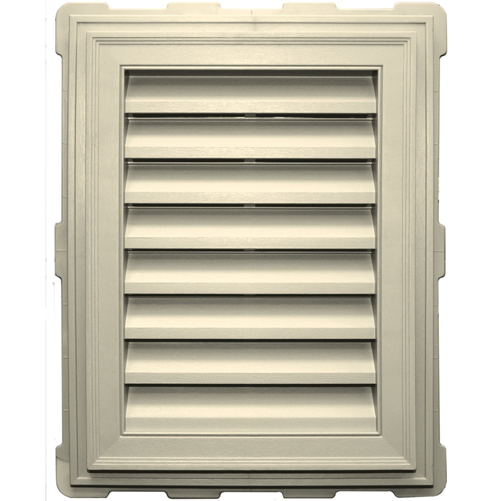 Builders Edge 120071824020 18-in x 24-in Cream Rectangle Vinyl Gable Louver Vent
