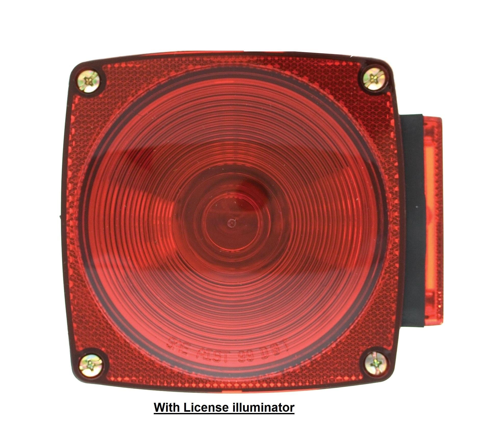 Uriah Products UL440011 Trailer Light Red  4 1/2 Sq. W/License Light