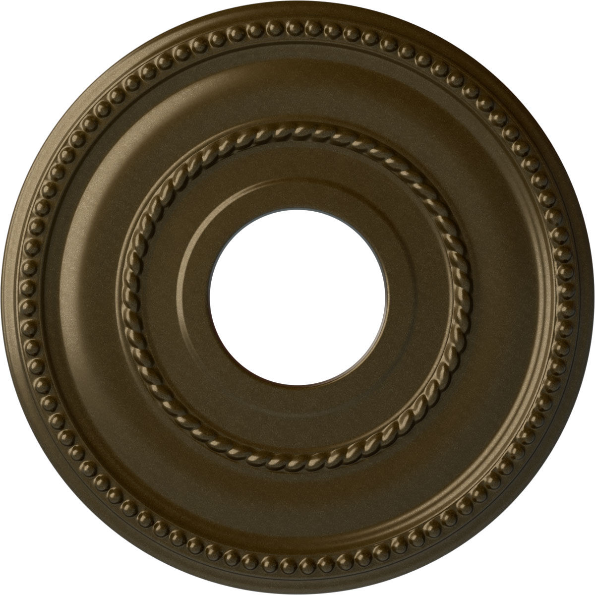 Ekena Millwork CM12VABRS Valeriano 12.125-in W x 12.125-in L Painted Brass Polyurethane Whole Ceiling Medallion