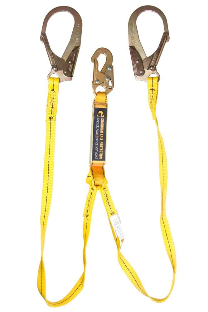 Guardian Fall Protection Steel Rebar Hook Lanyard, 1-in Nylon Web, Clear  Shock Pack, 3,600 lb Gate, Yellow, Large in the Safety Accessories  department at
