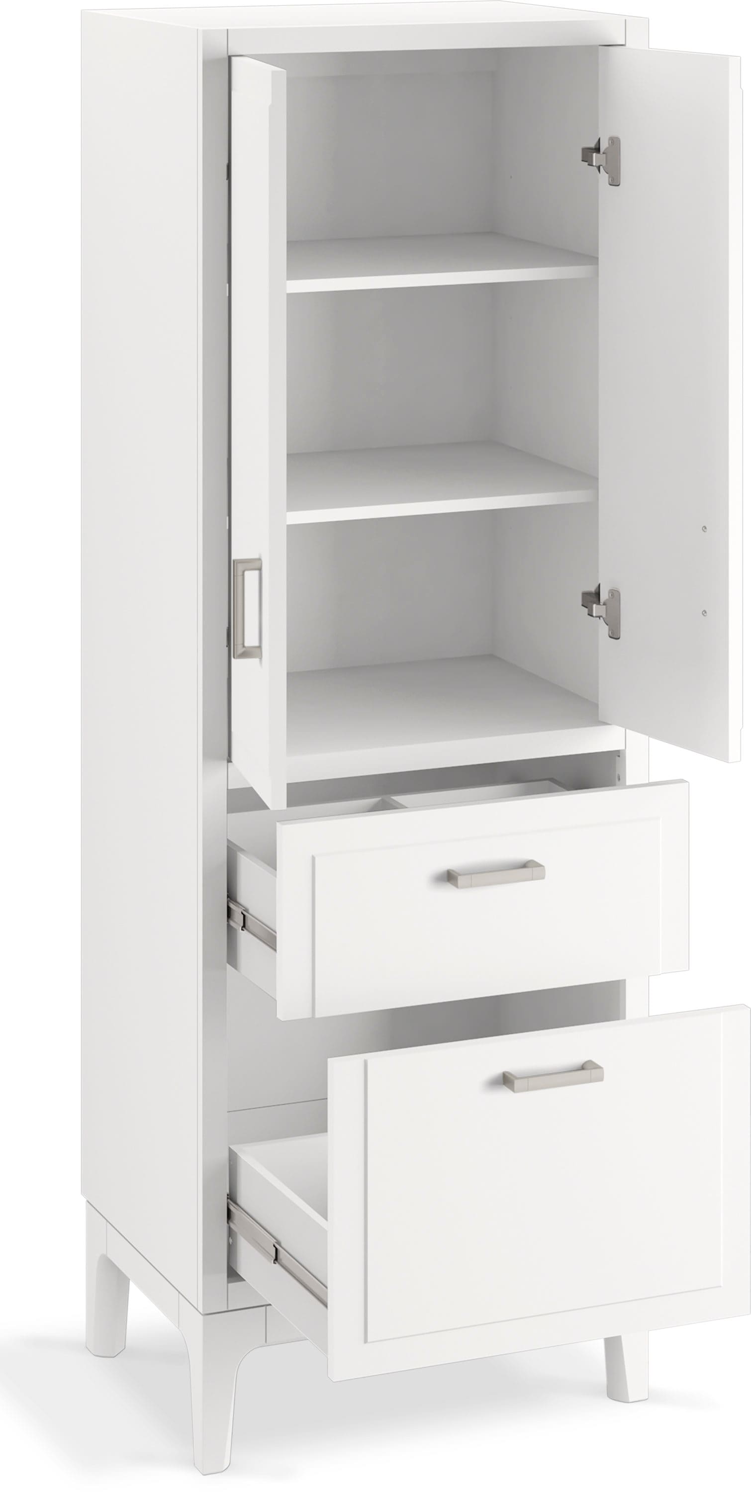 KOHLER Seer 24-in W x 69.88-in H x 18-in D White Wood Freestanding ...