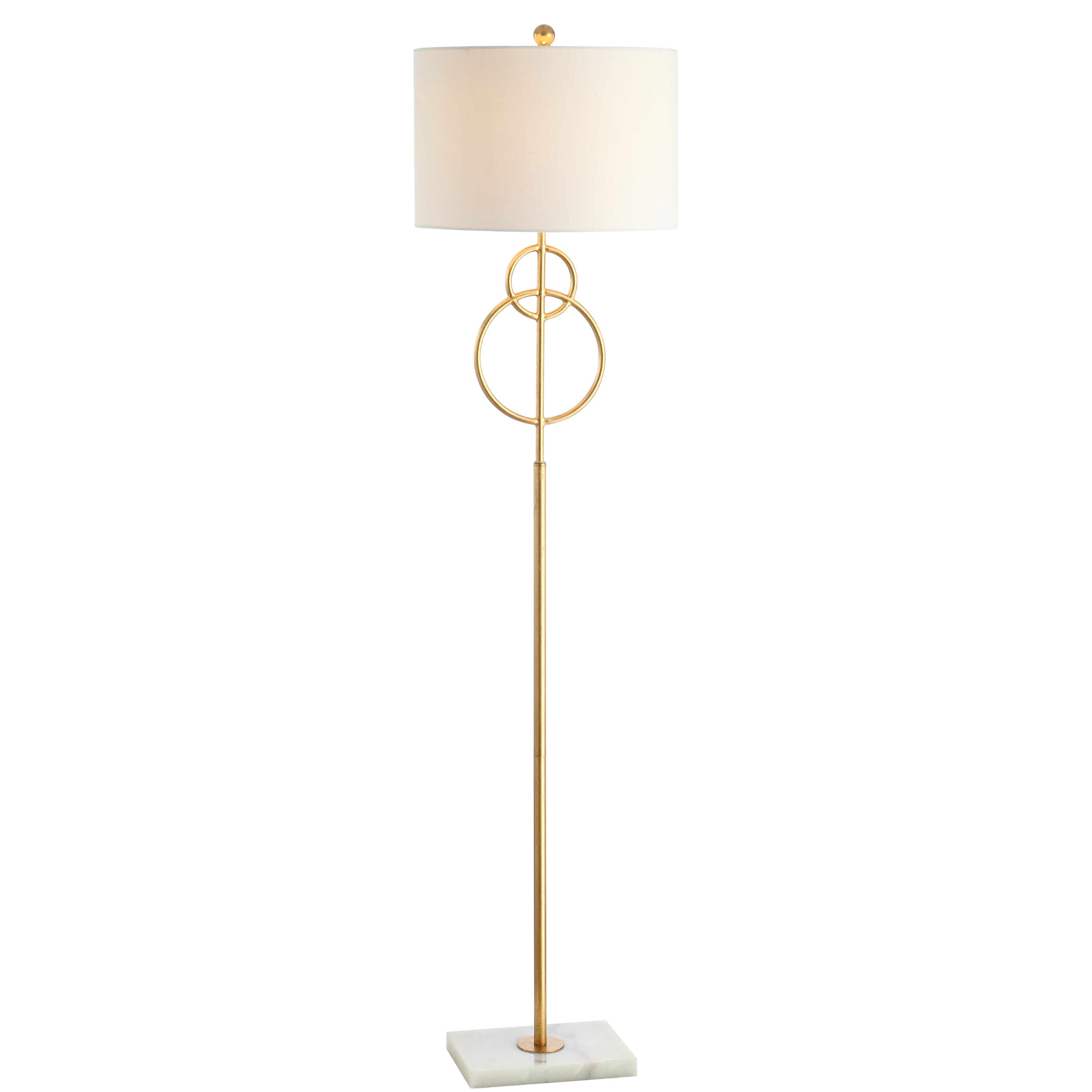 Arc Elegance 60" White Marble & Gold Metal LED Floor Lamp